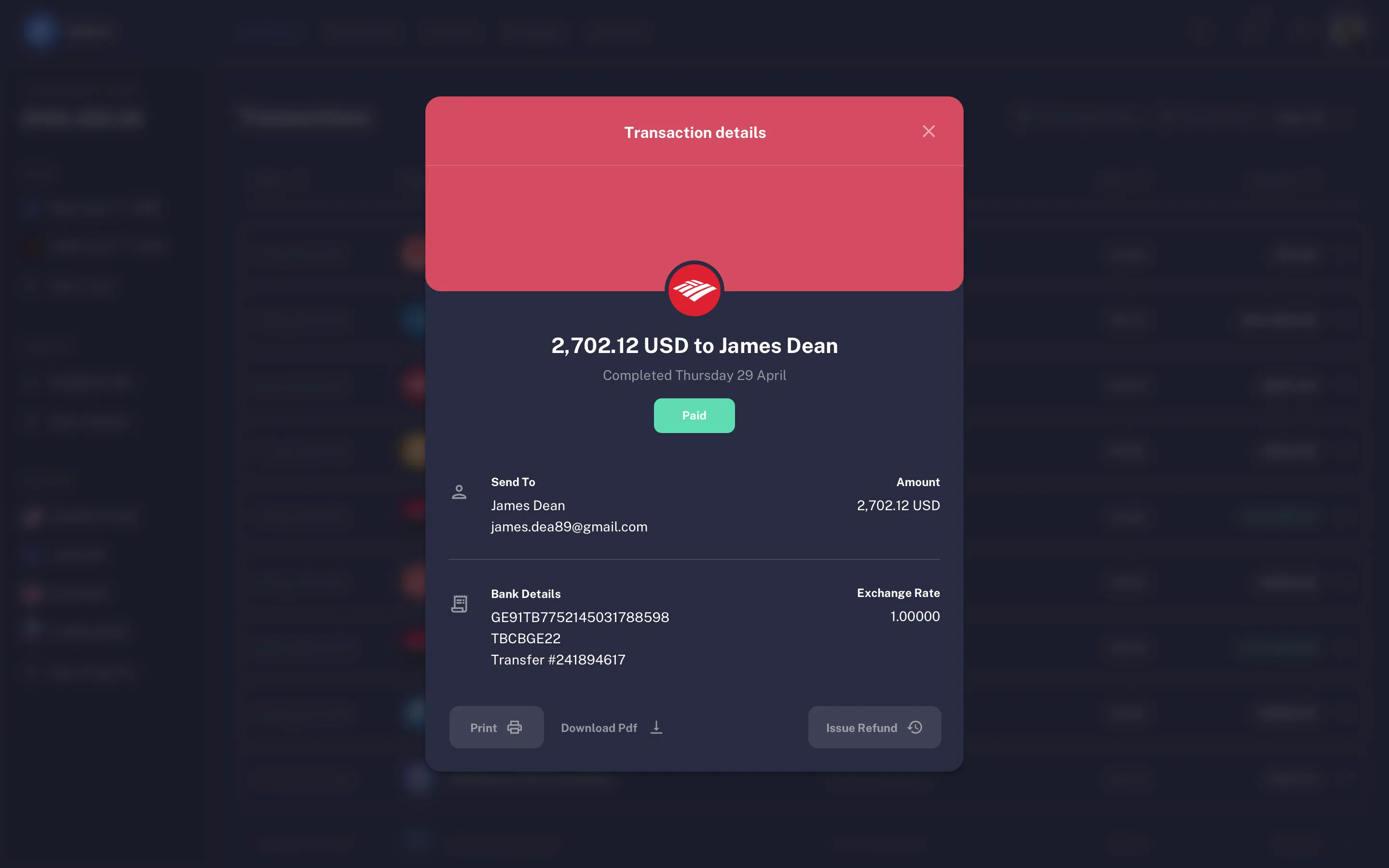 Transactions list design