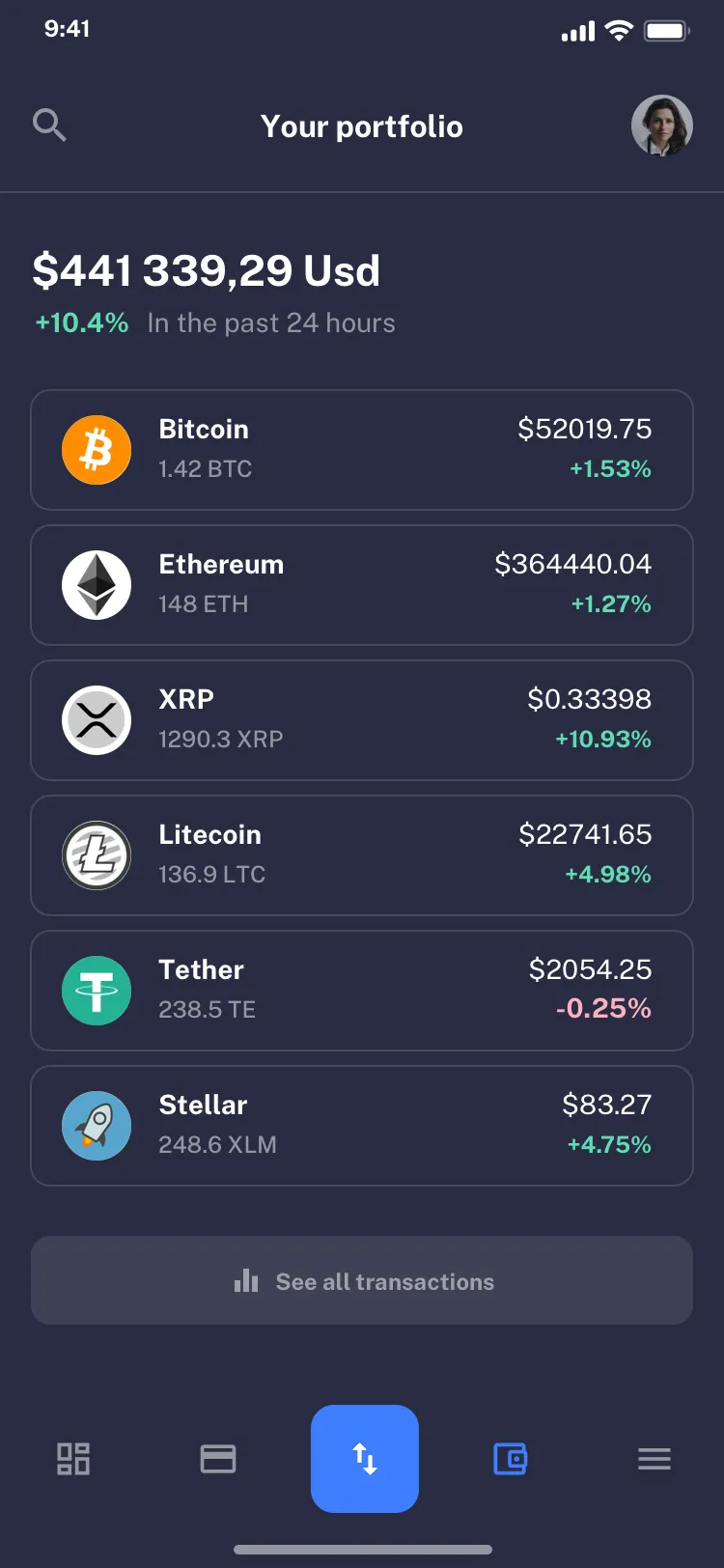 Mobile crypto wallet design