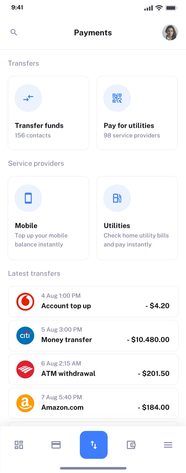 Mobile payments app design