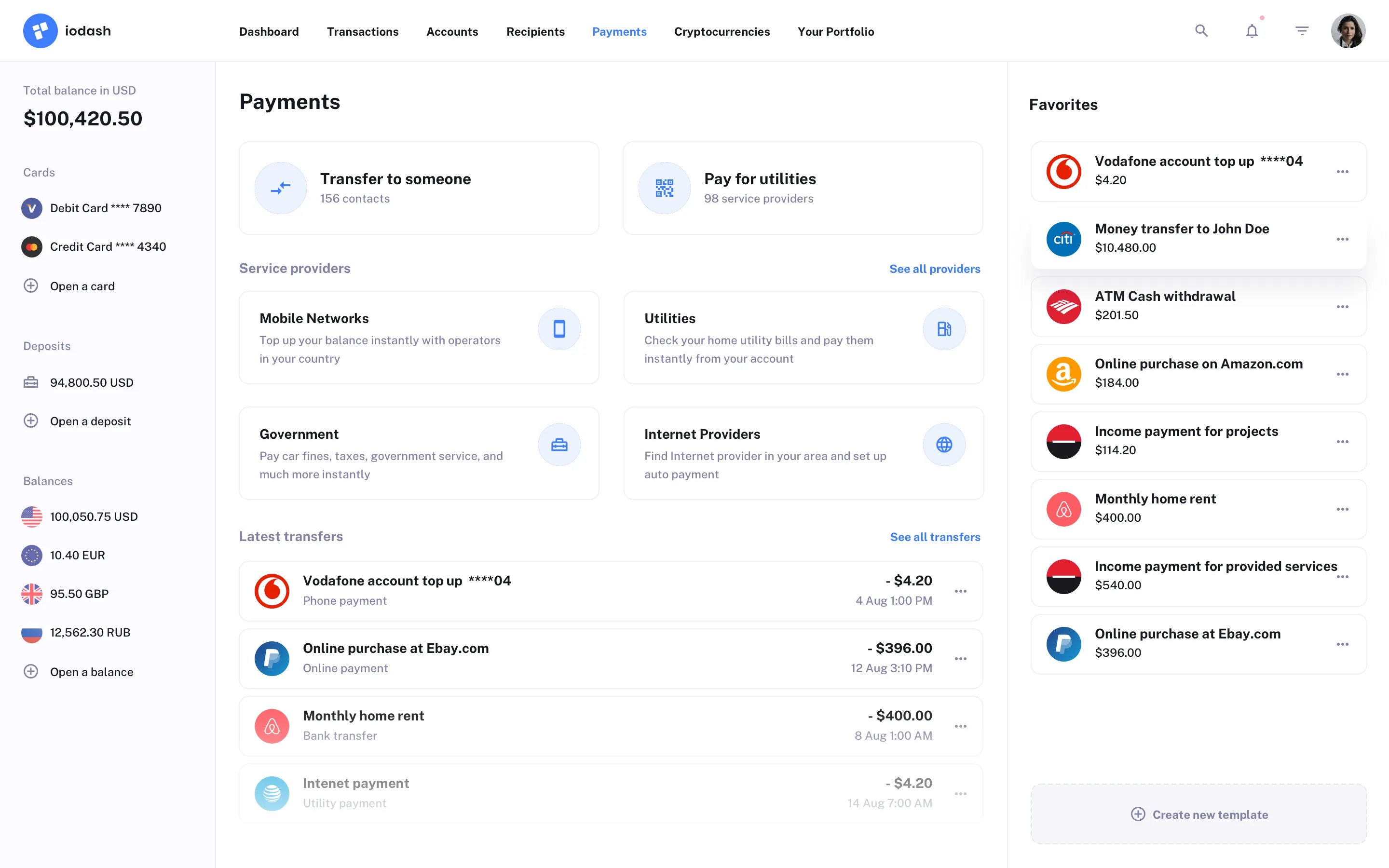 Payments app design