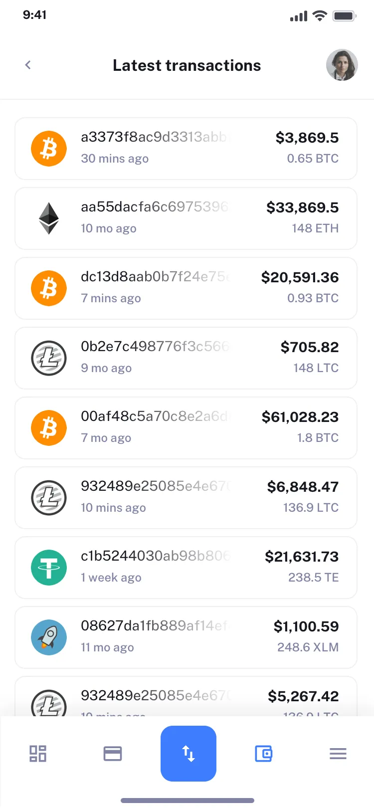 Mobile crypto app design