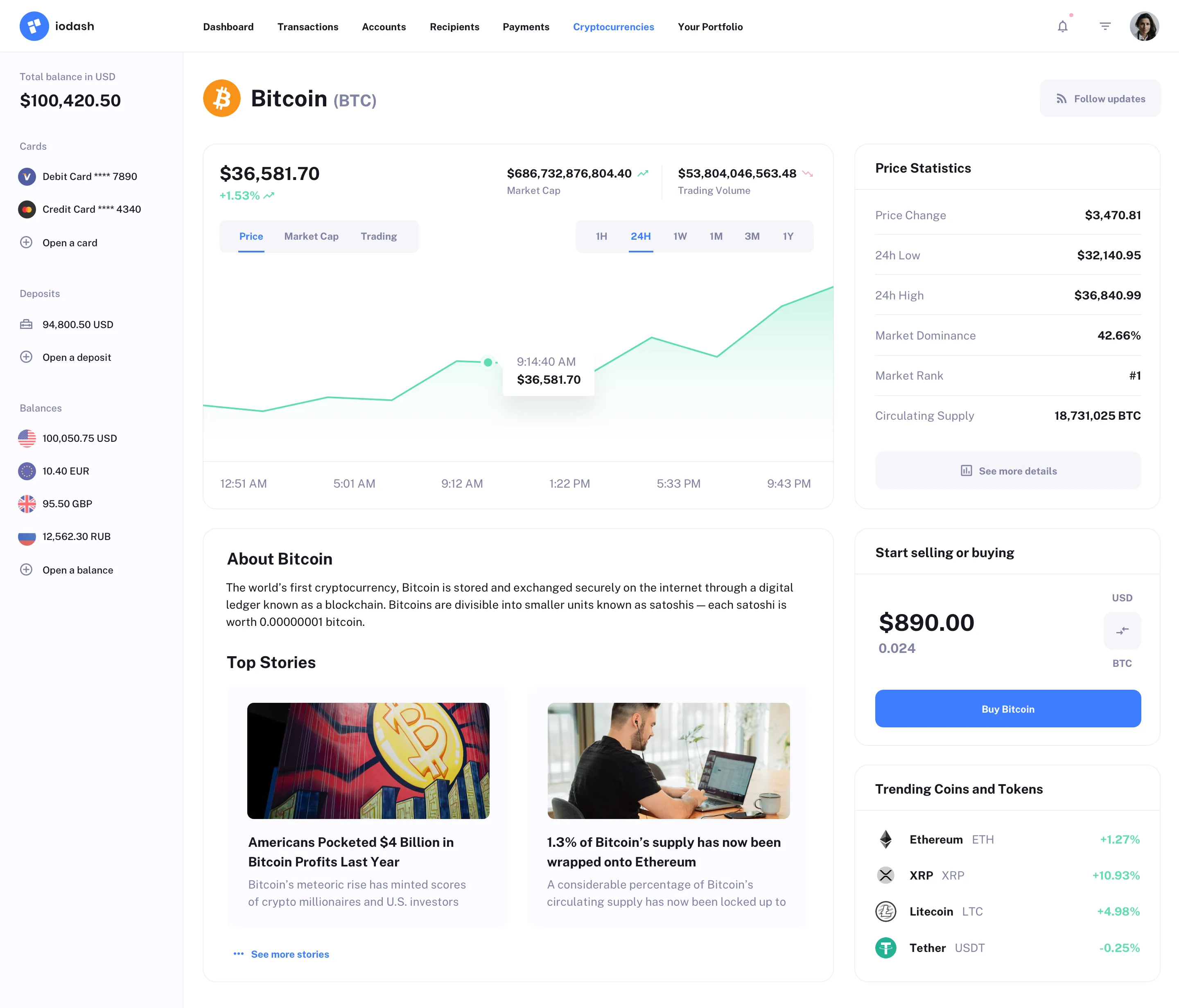Web Crypto UI design