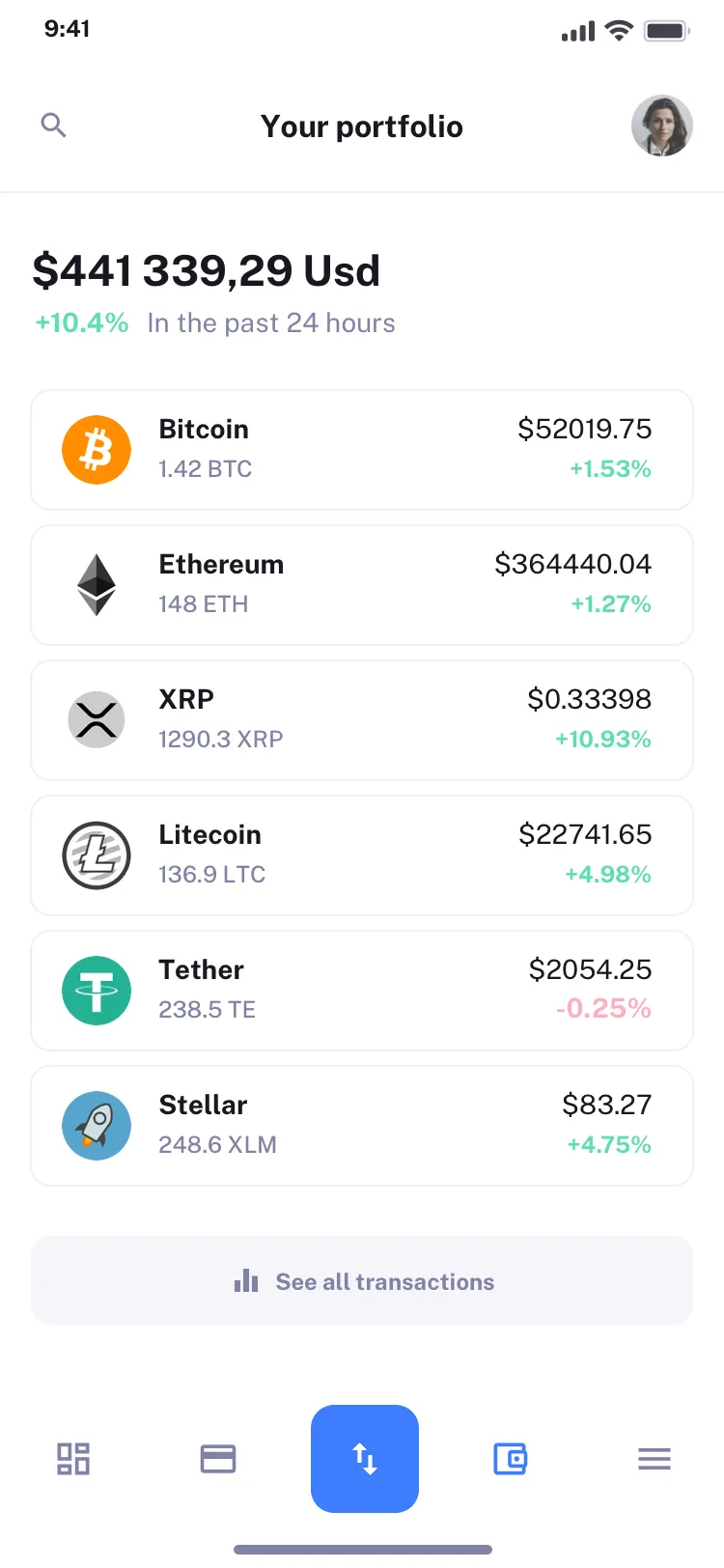 Mobile de-fi app design