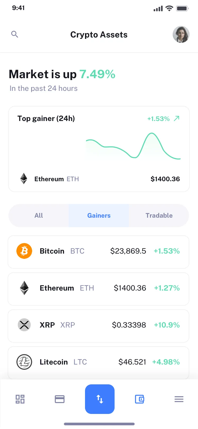 Mobile de-fi app design