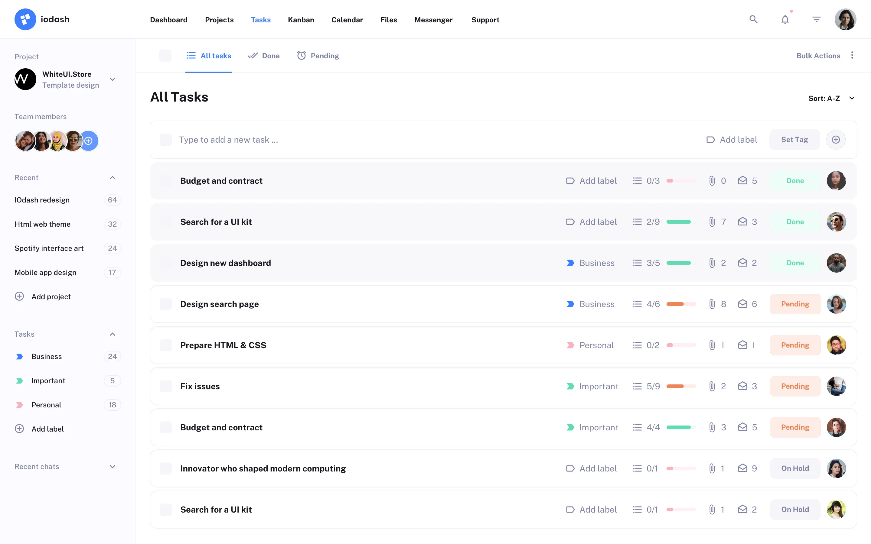 Web to-do app design