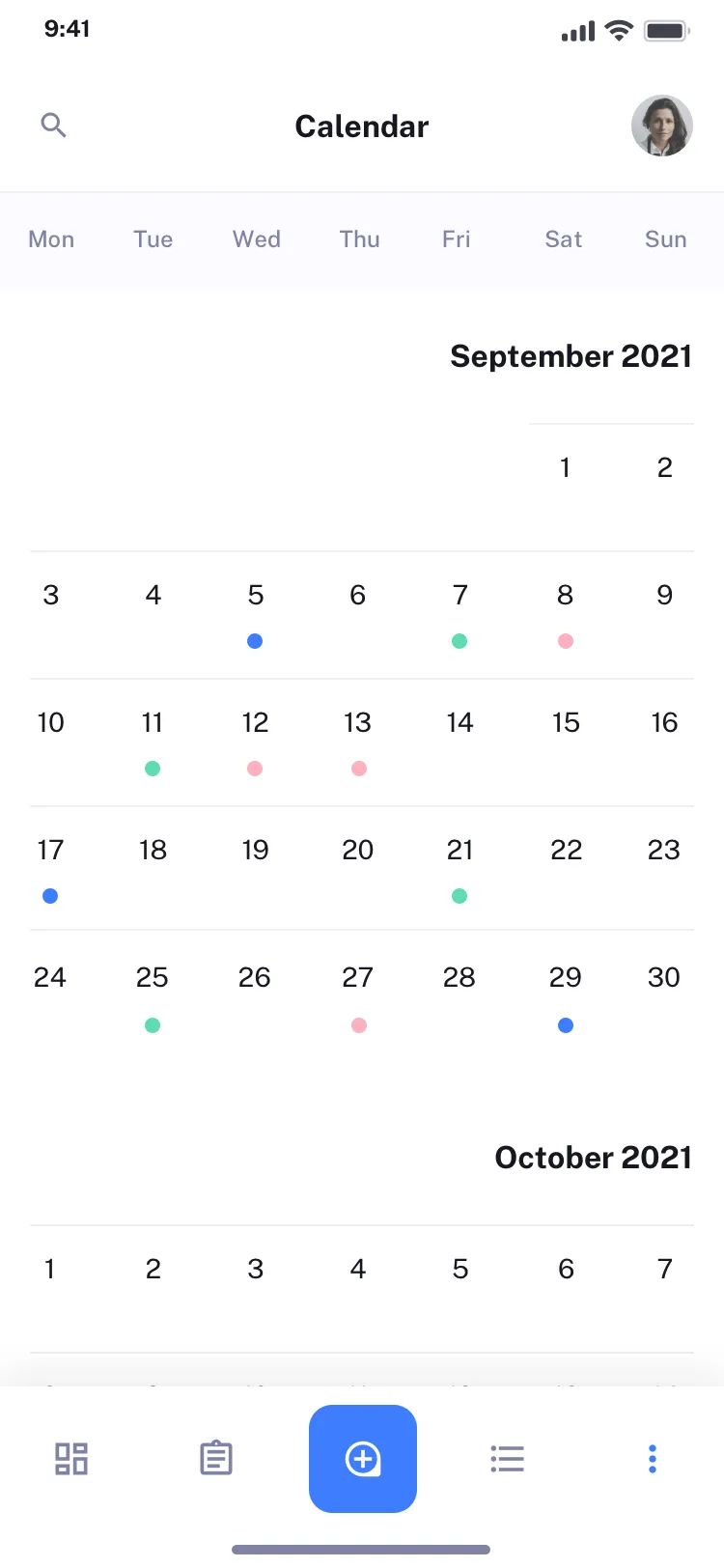 Mobile Calendar UI design