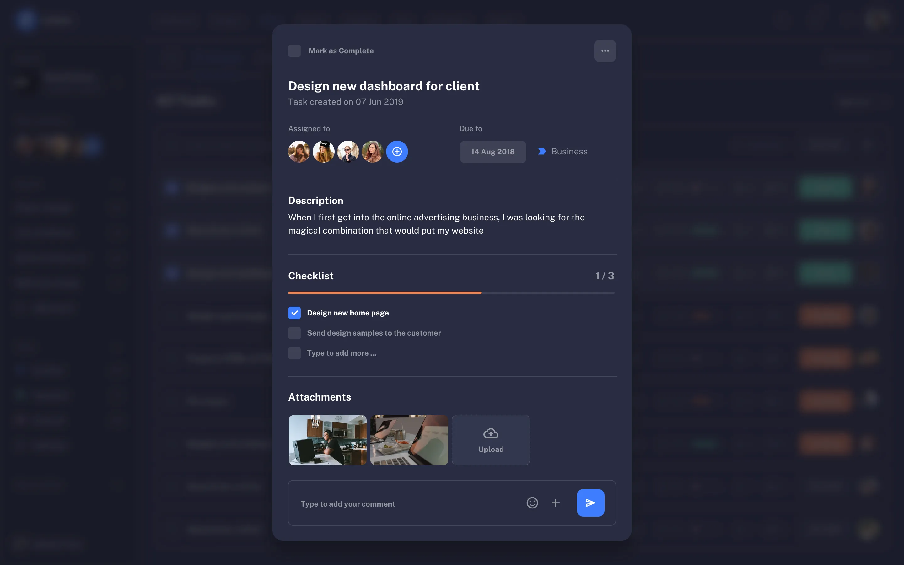 Web calendar app design