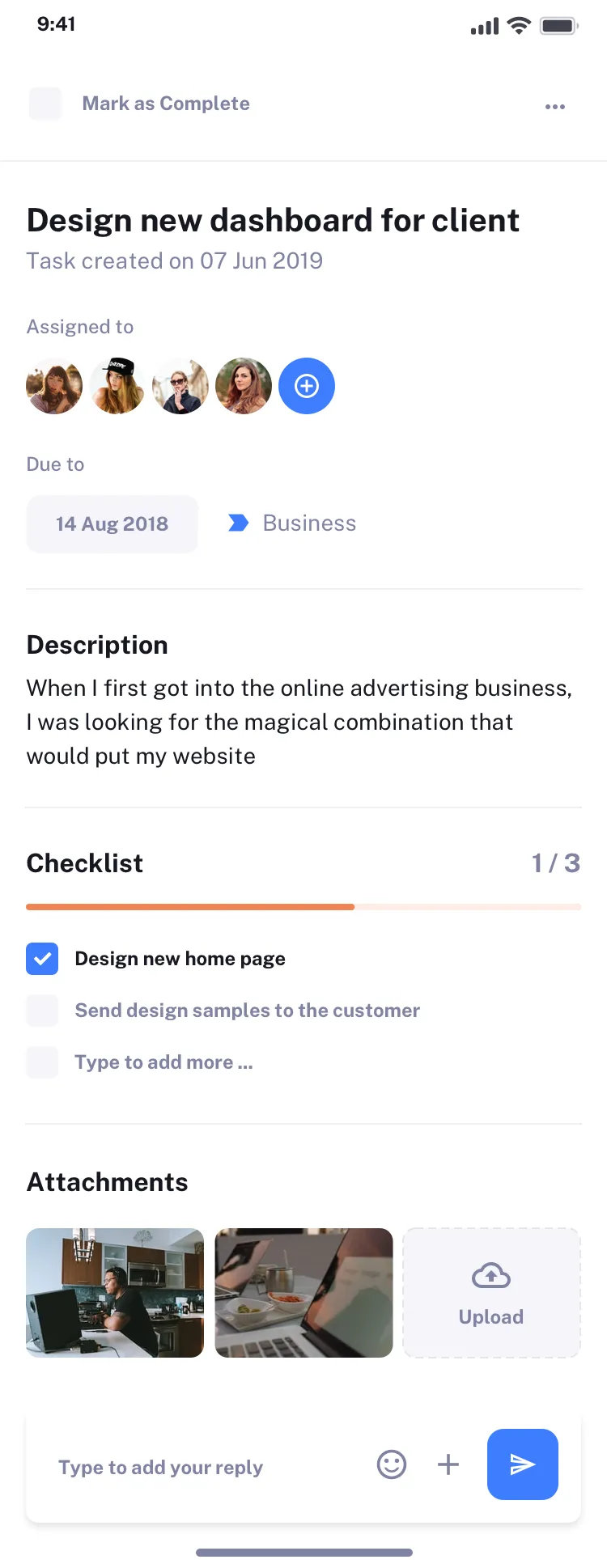 Mobile Tasks UI design