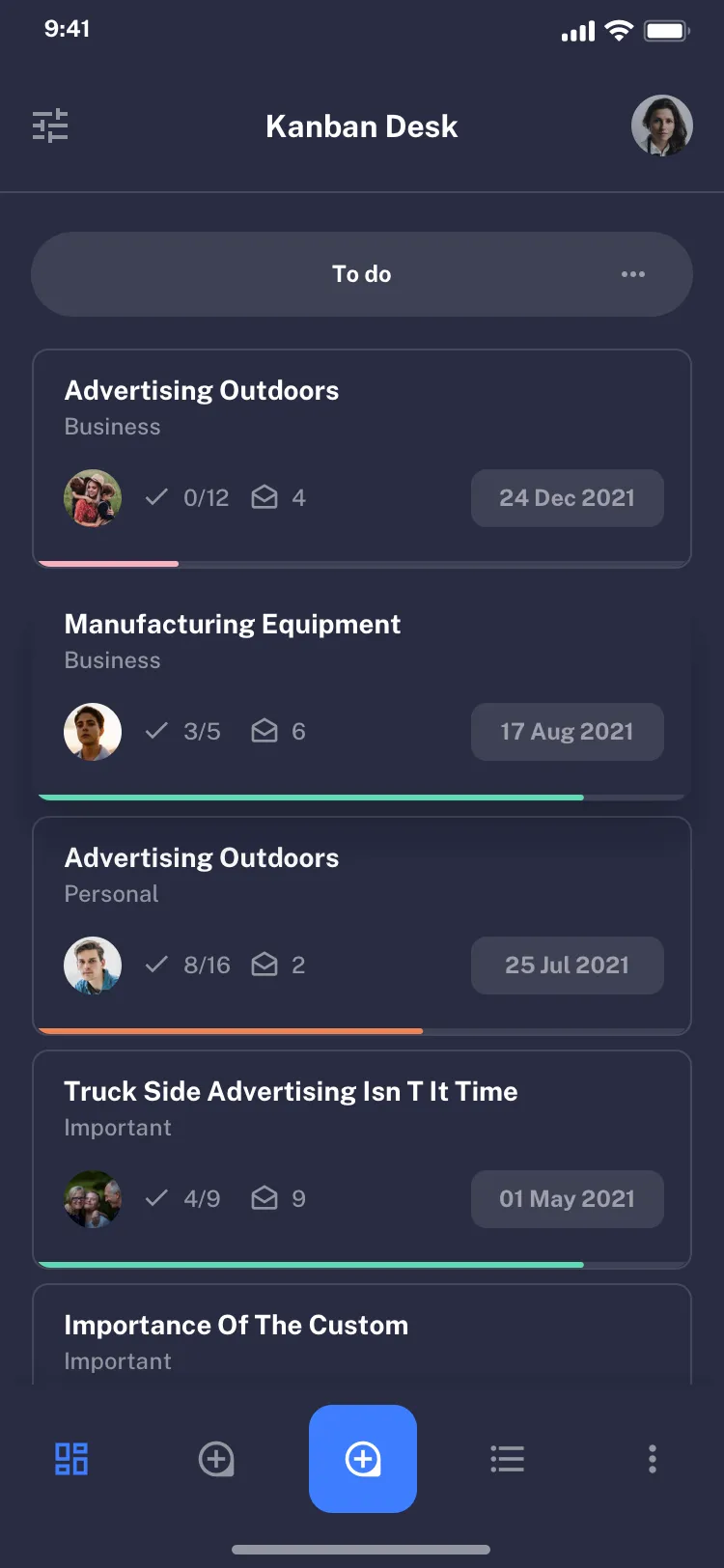 Mobile Tasks list design