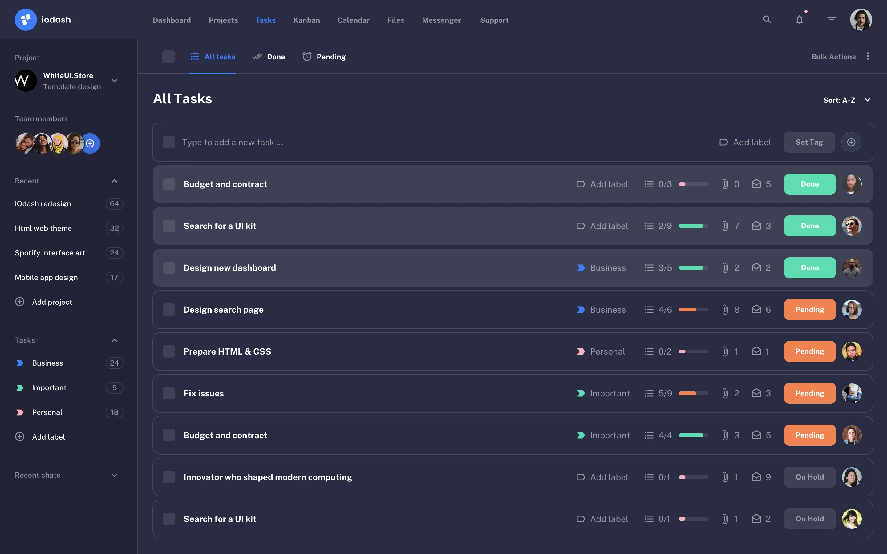 Web calendar app design