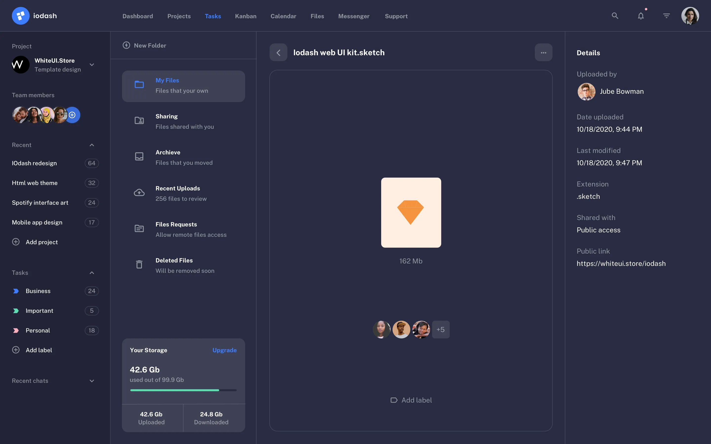 Web productivity app design