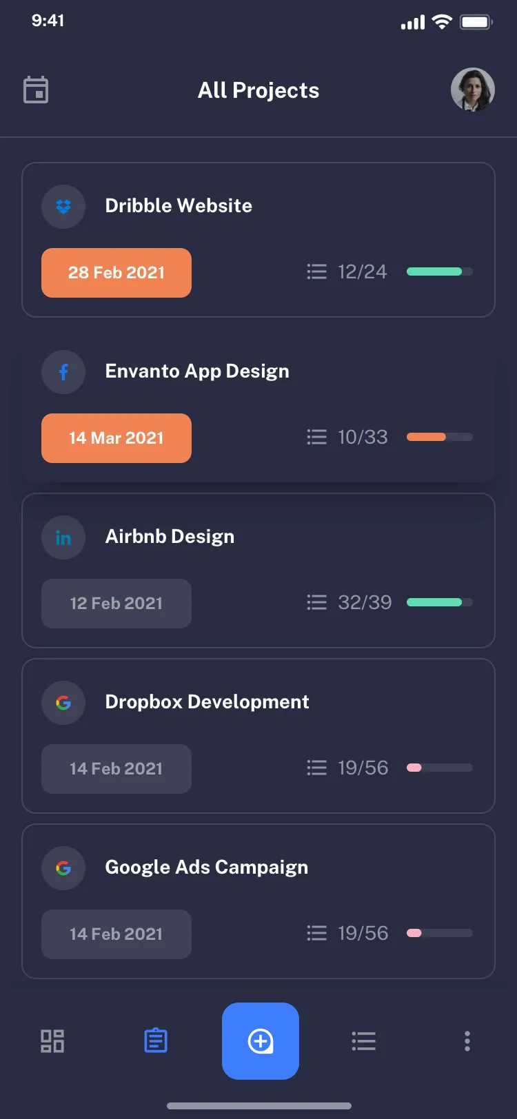 Mobile productivity app design
