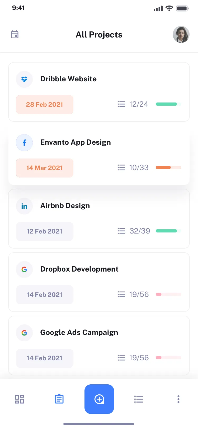 Mobile productivity UI design