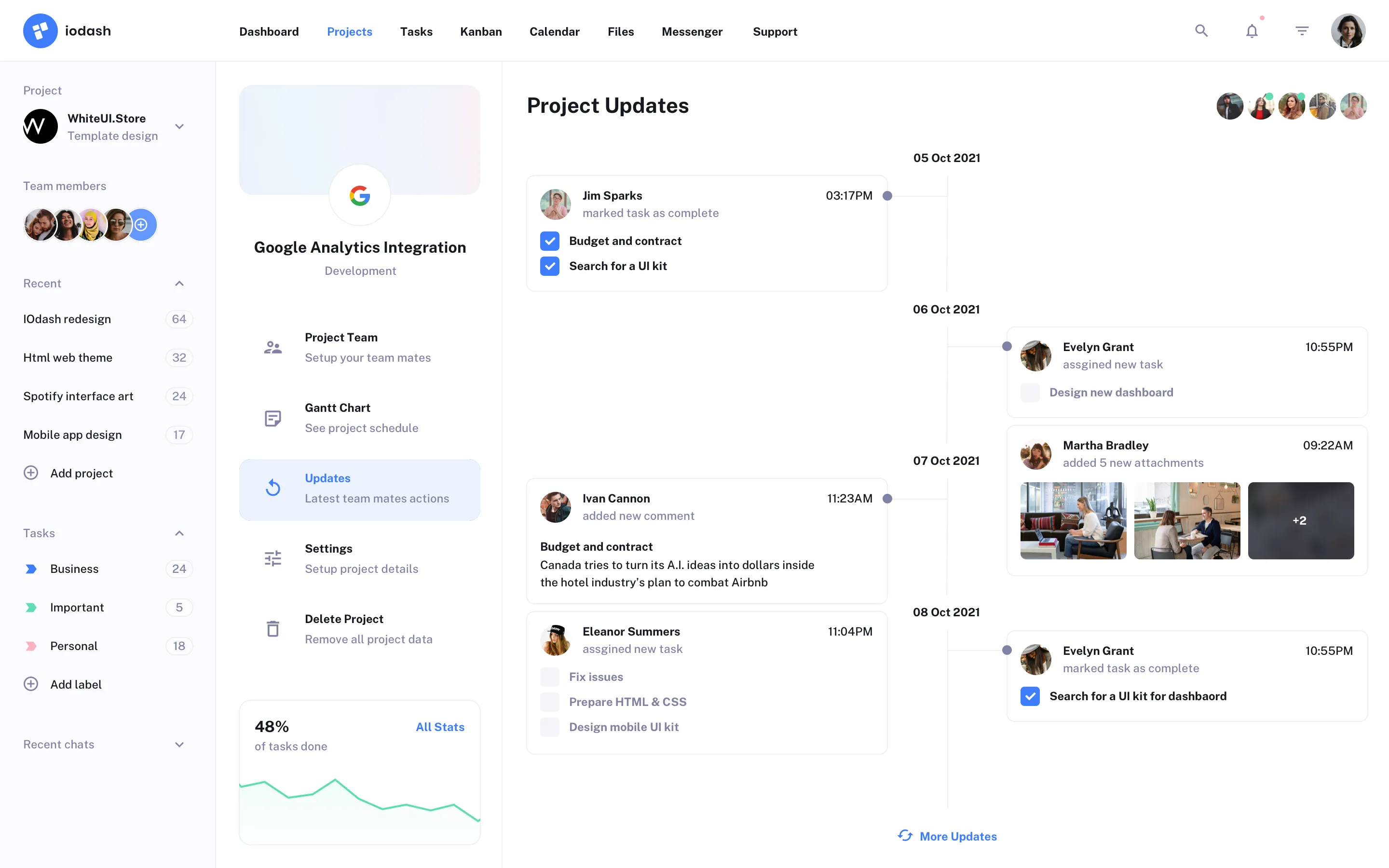 Project Management UI design