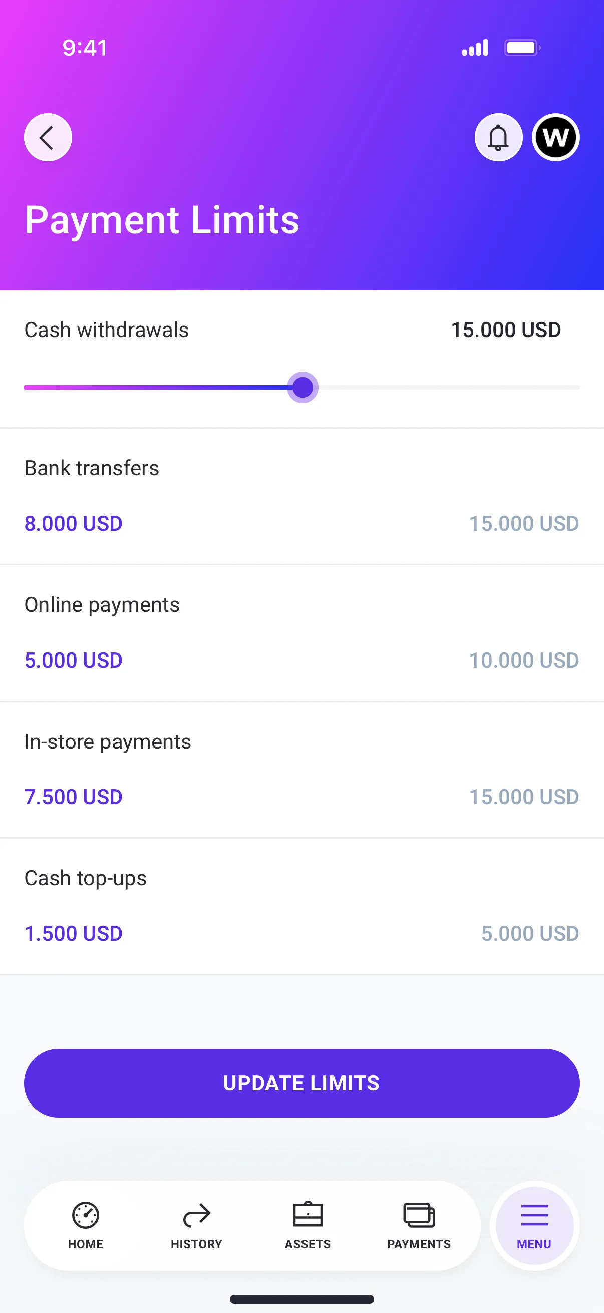 Mobile App Settings Design