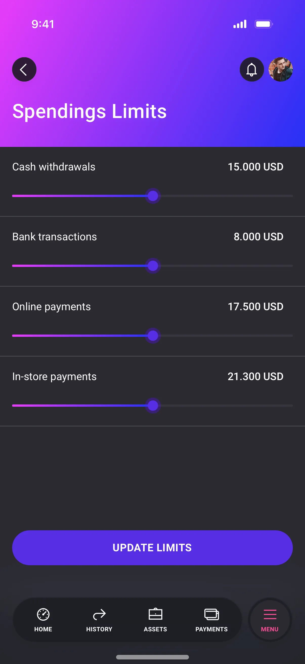 Banking App Settings