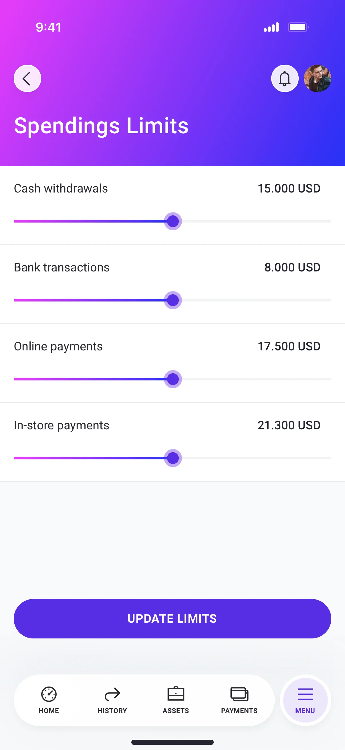 Banking App Settings