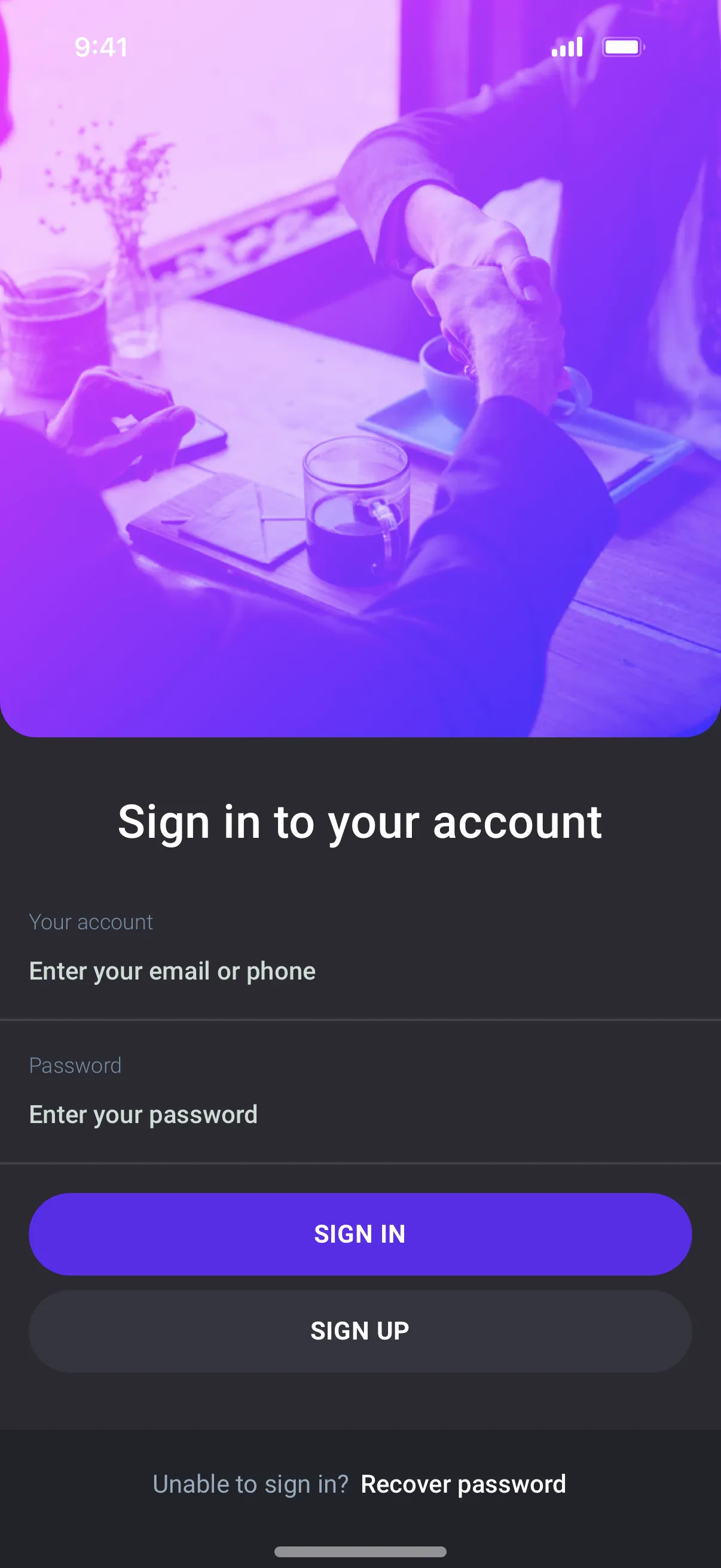 Dark Theme for Mobile App