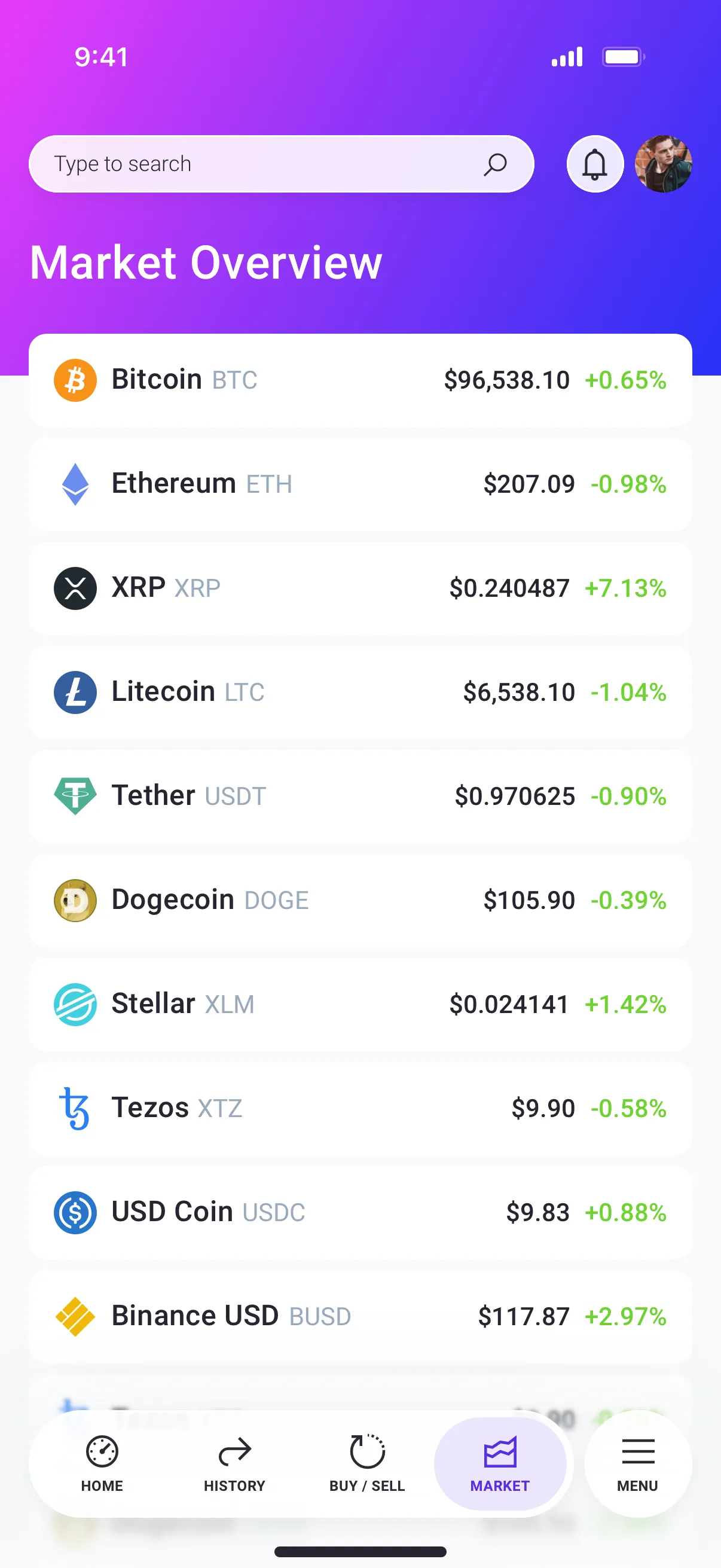 Mobile Crypto App Design