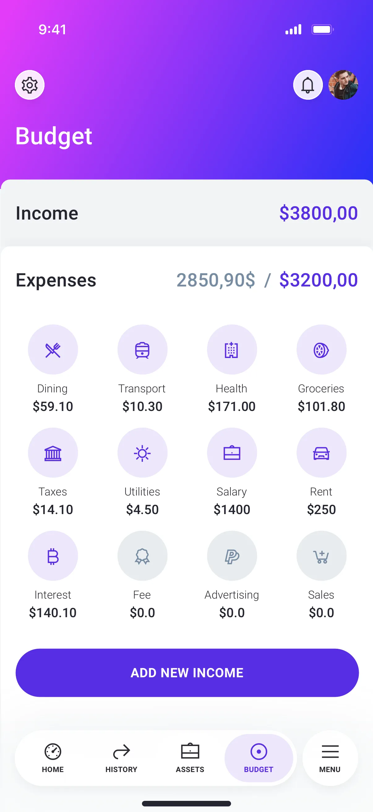 Mobile Budget App Design