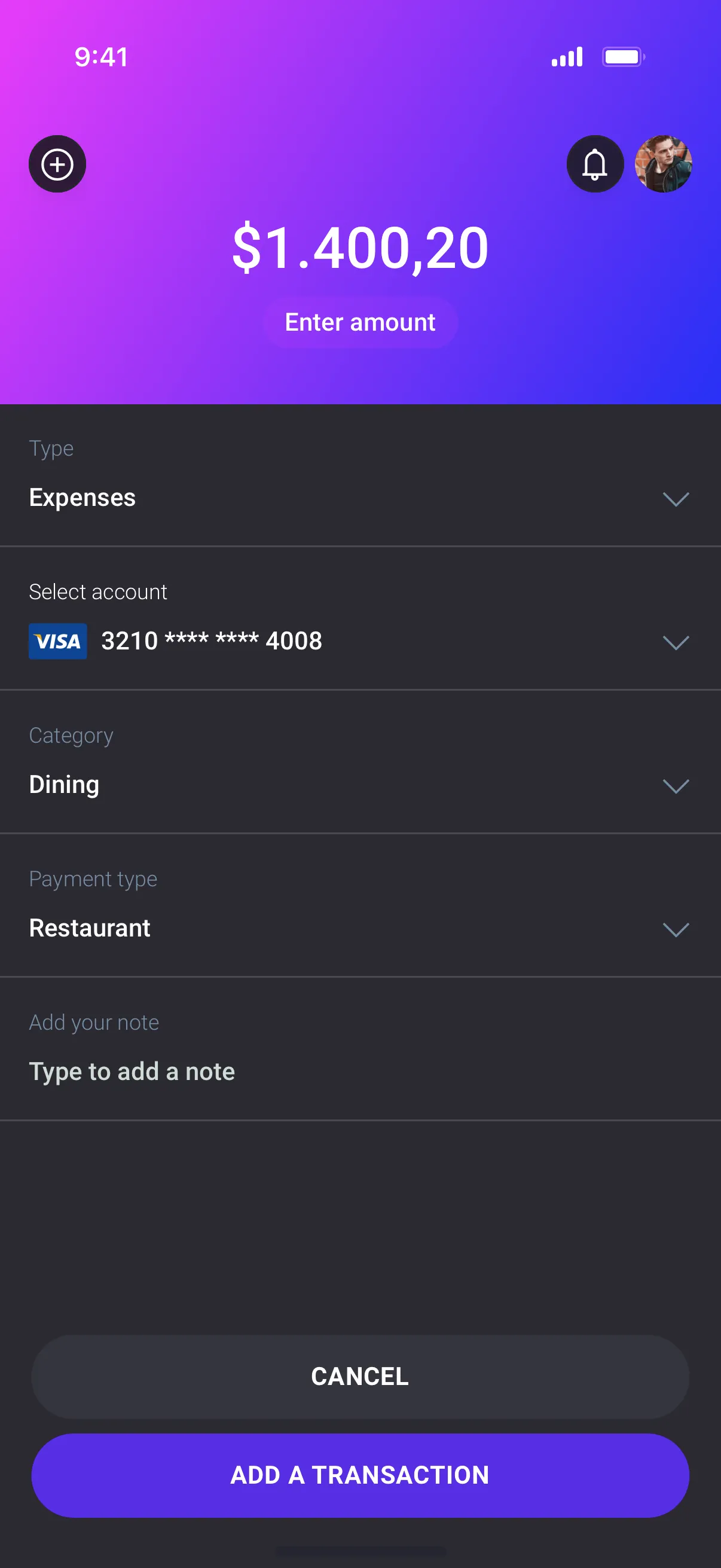 Mobile Expenses App Design