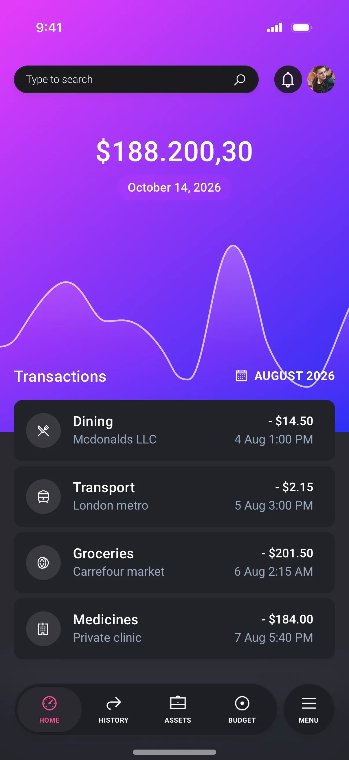 Mobile Expenses App Design