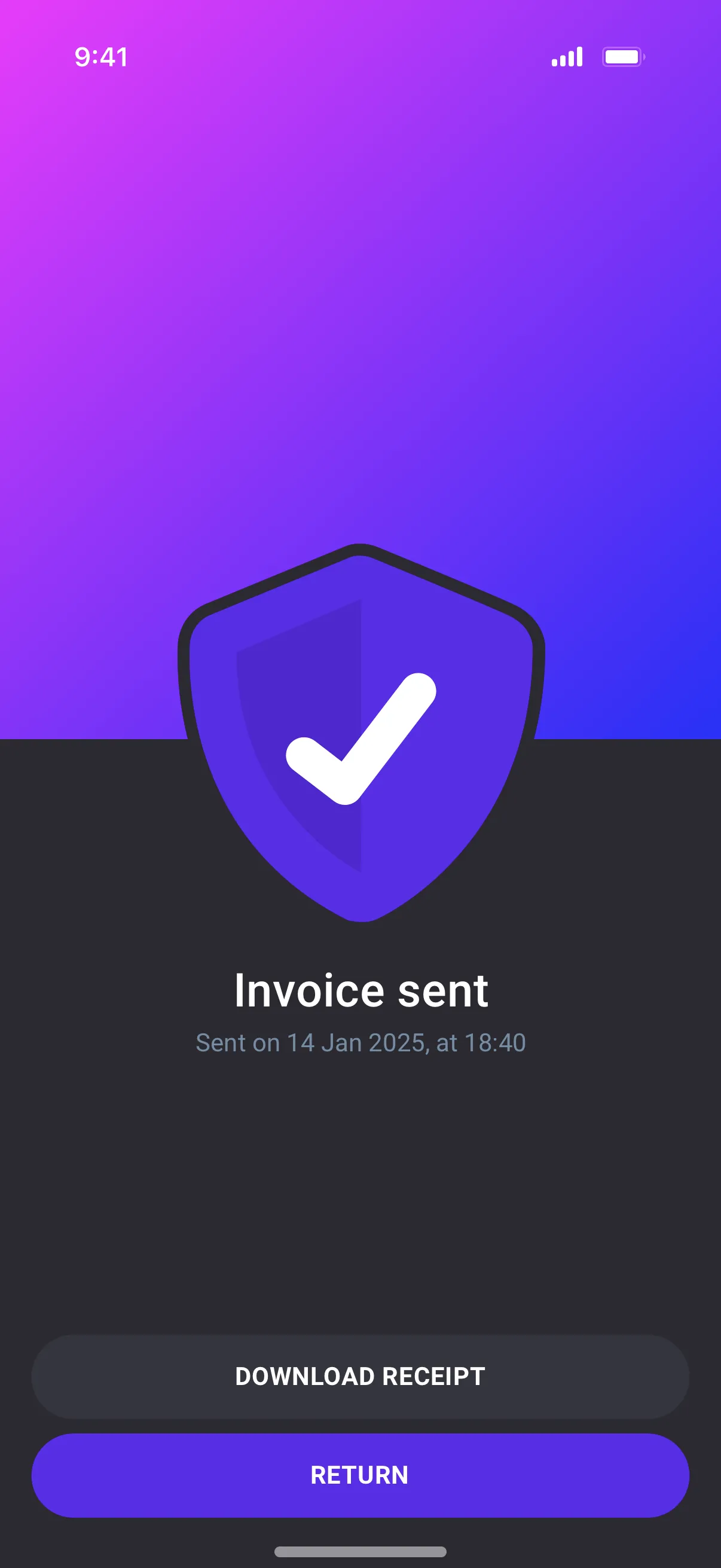 Invoices list for mobile app