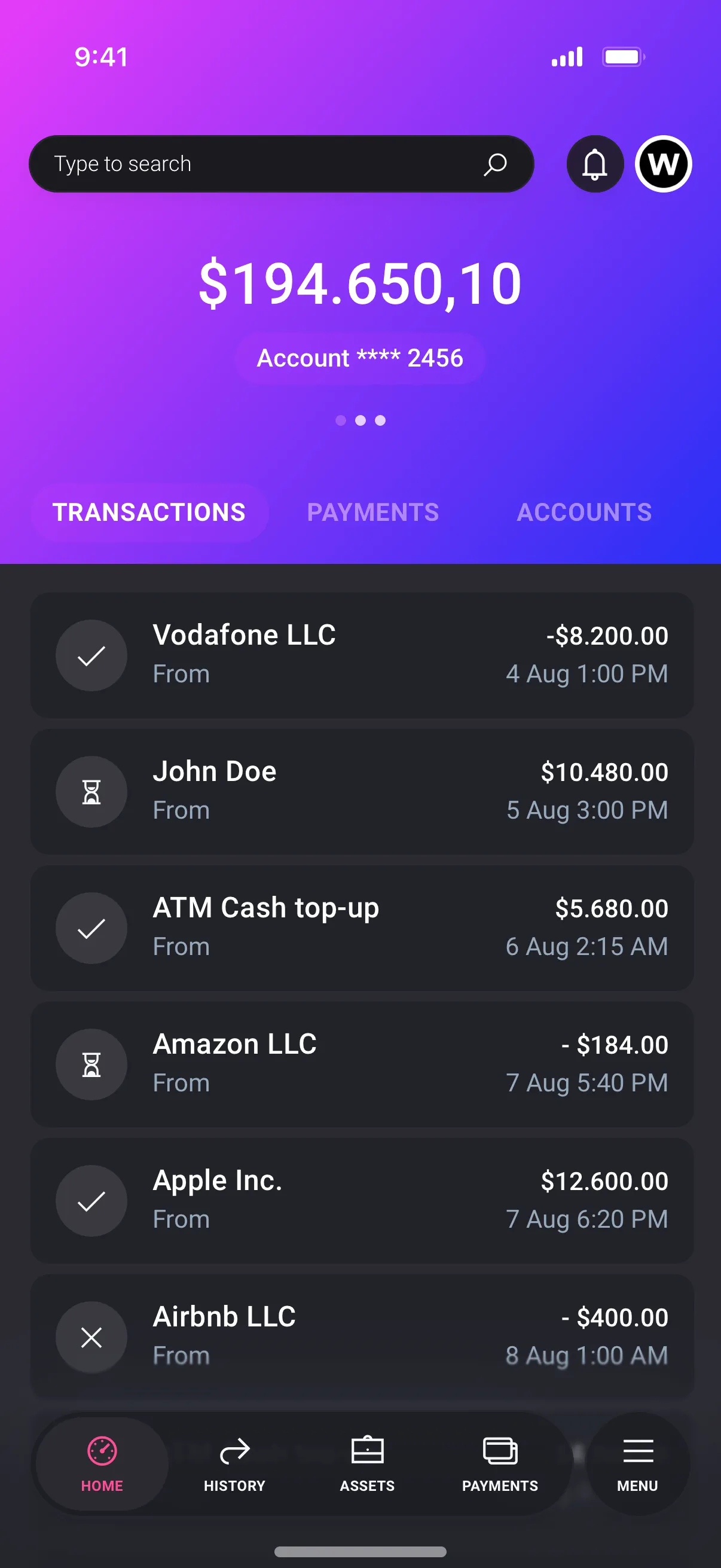 Mobile Business banking app design