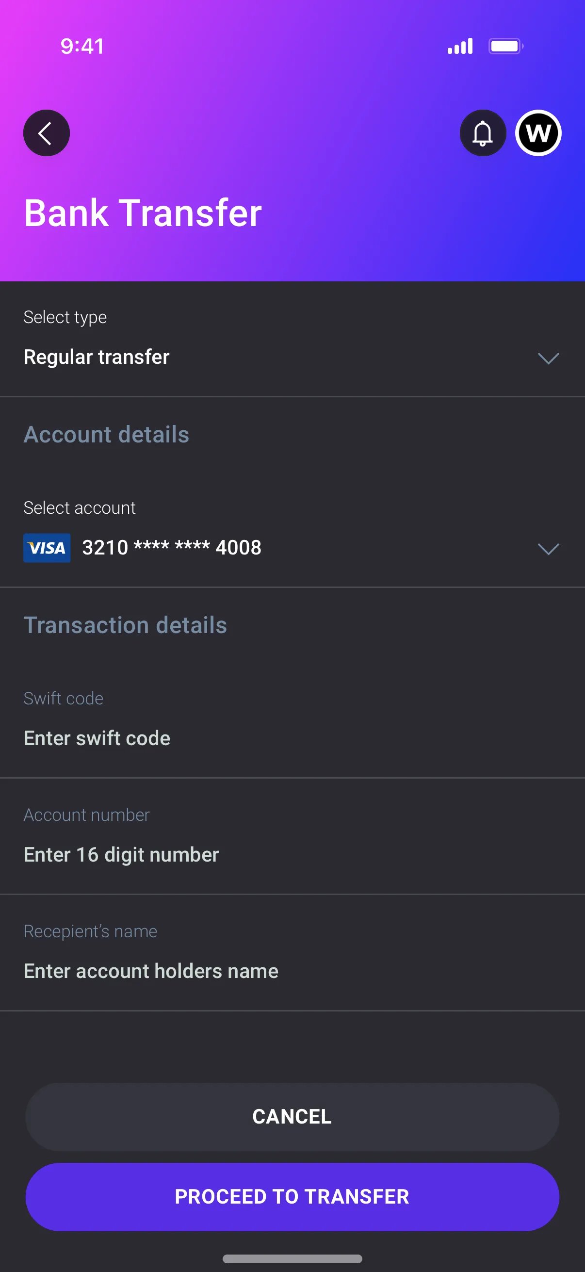 Mobile Business banking app design template