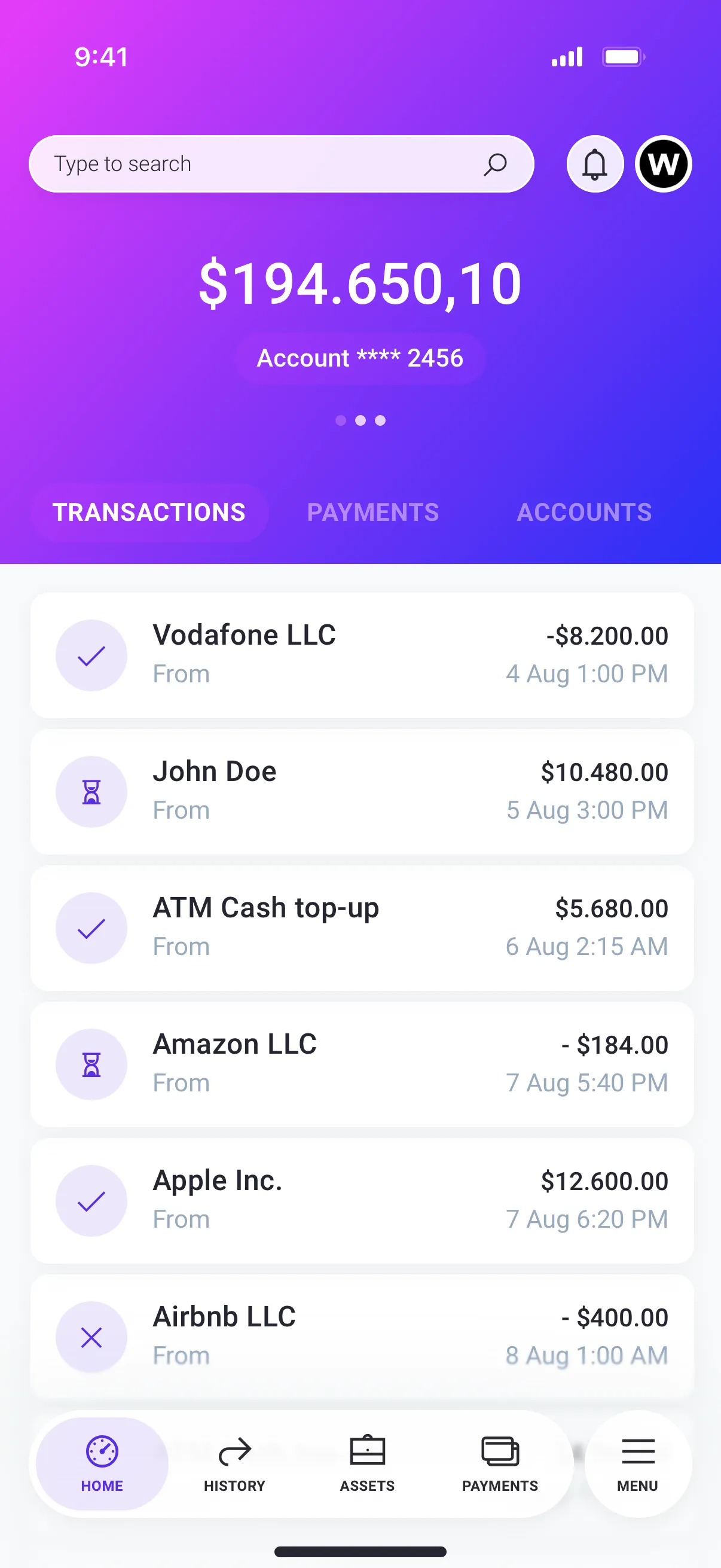 Mobile Corporate banking design