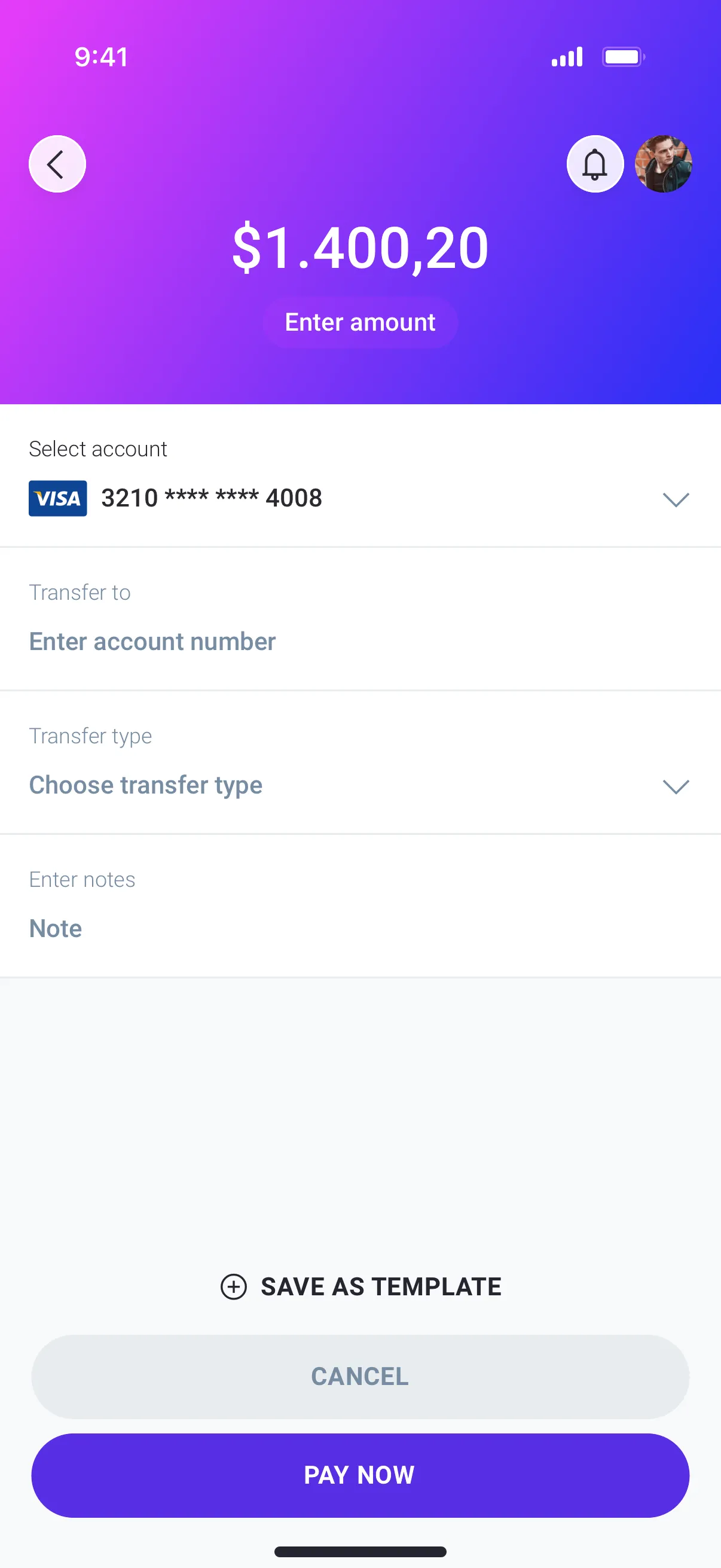 Mobile Payments app design