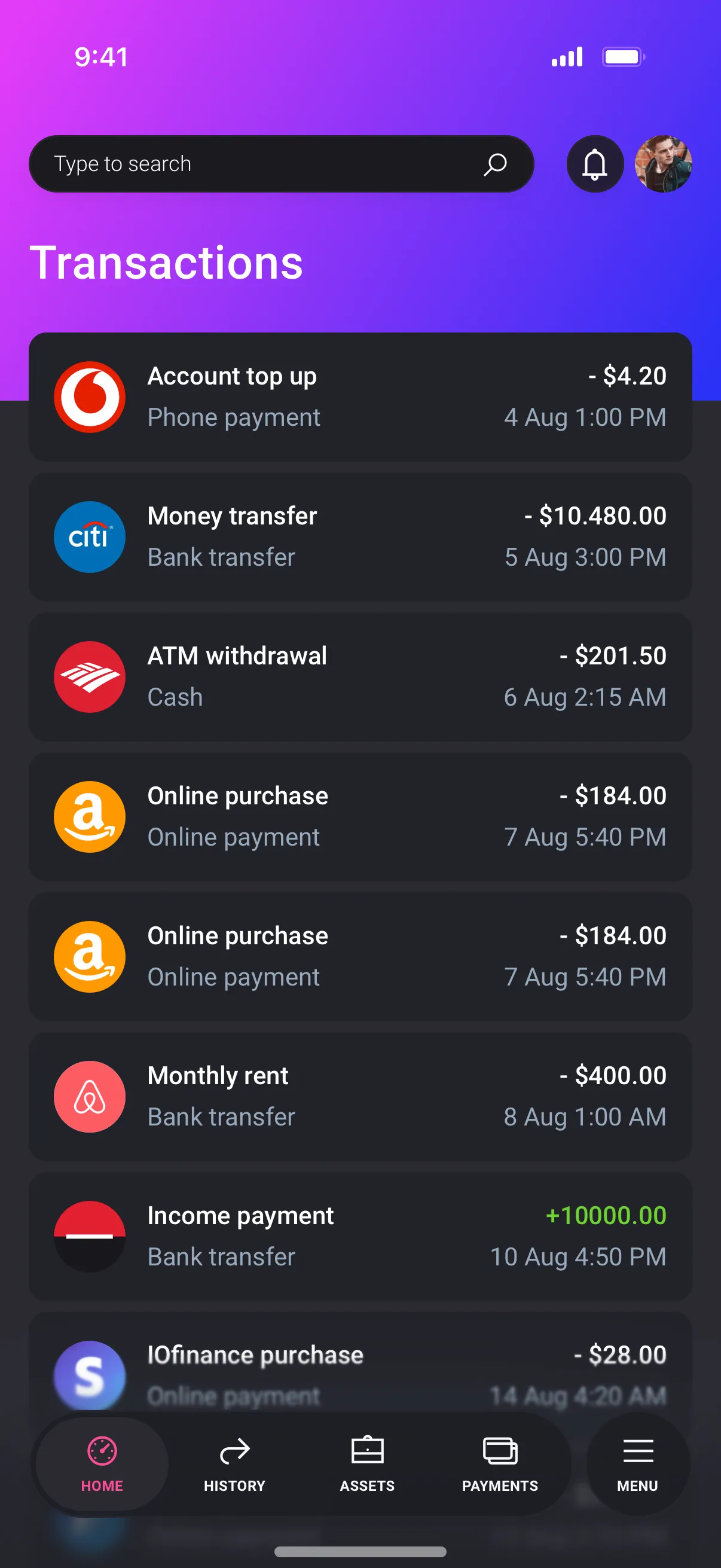 Mobile payment UI design
