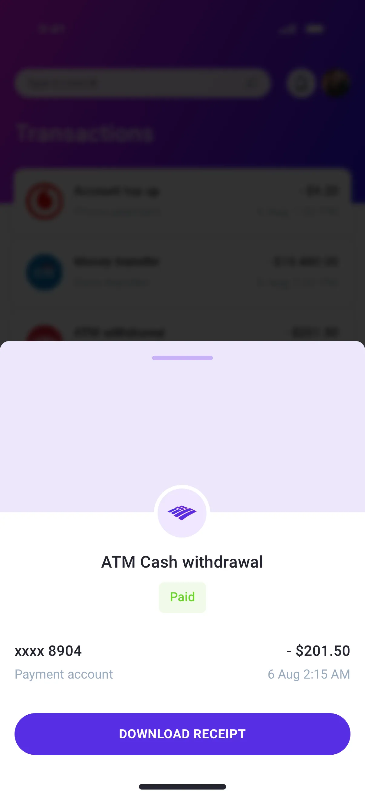 Mobile banking design template