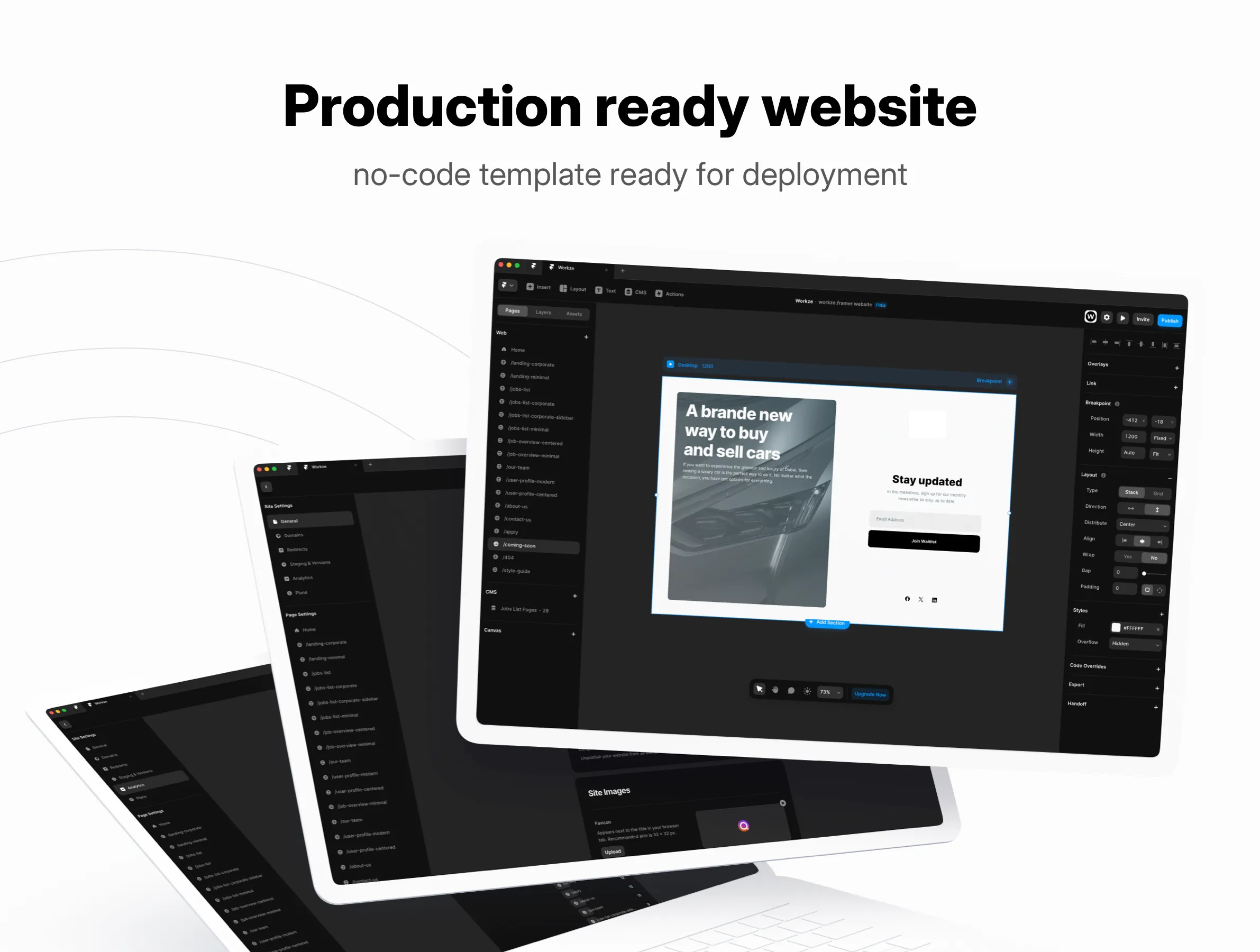 Framer Template for car rent