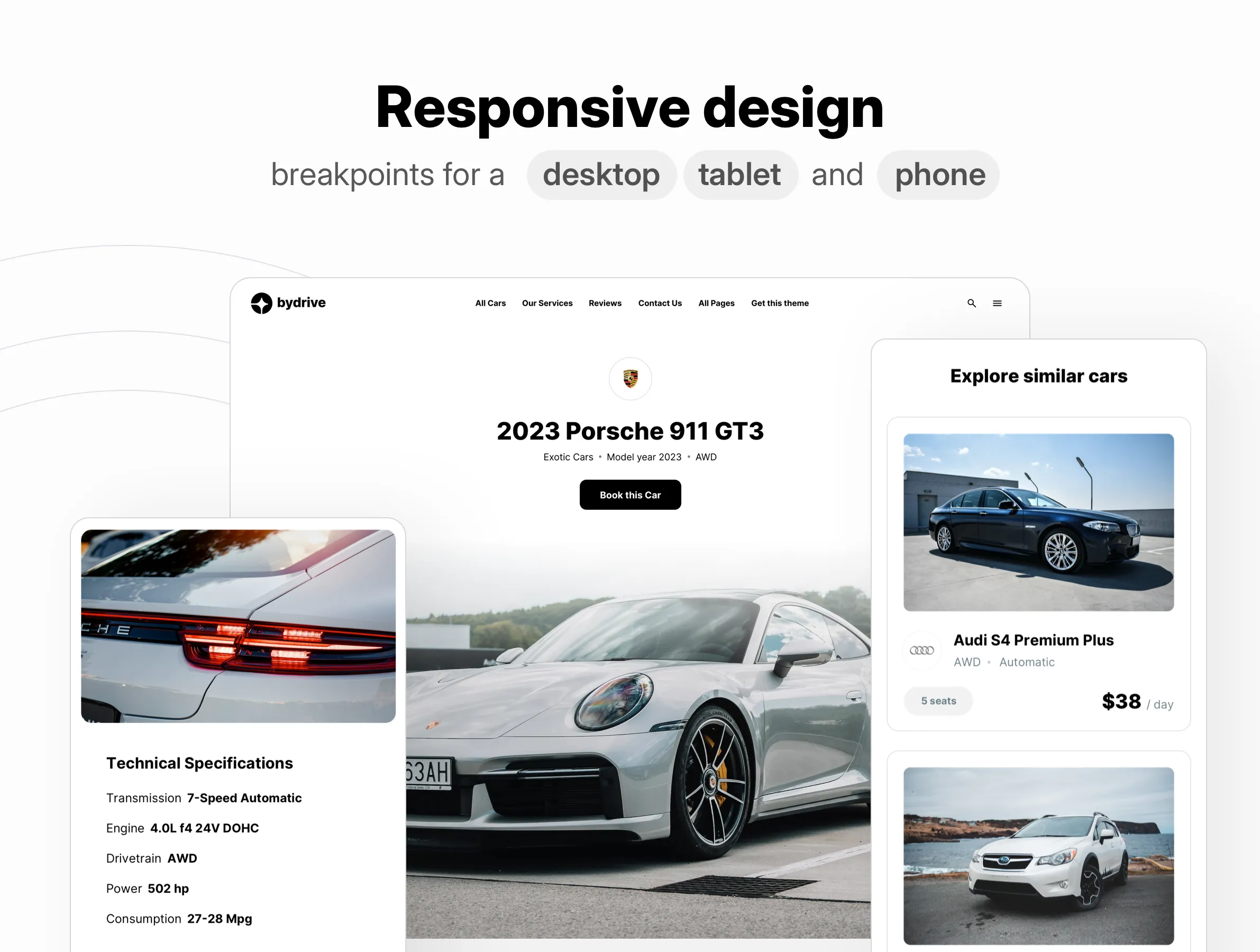 Framer Template for car rent