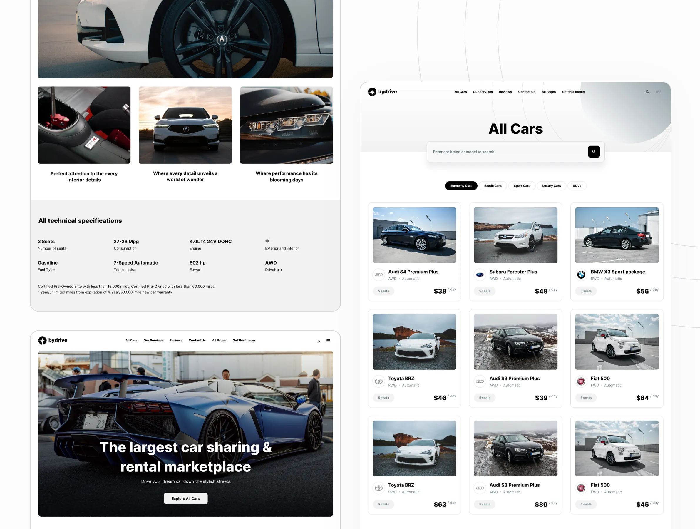 Framer Template for car dealer