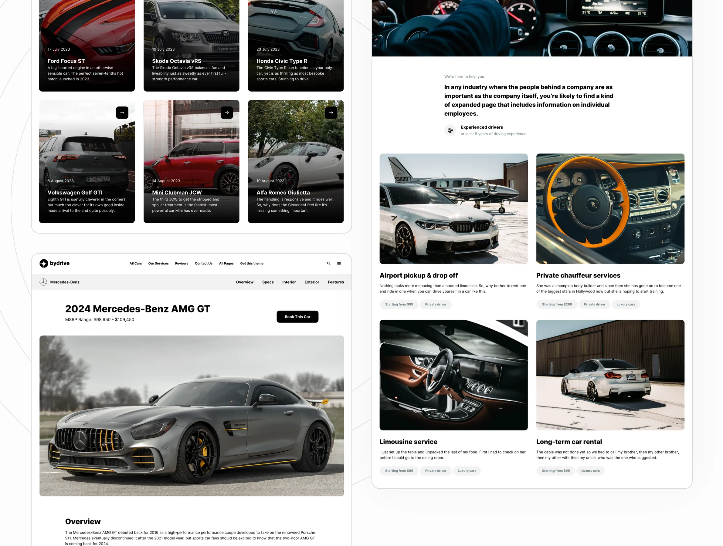 ByDrive Framer Template for car rent