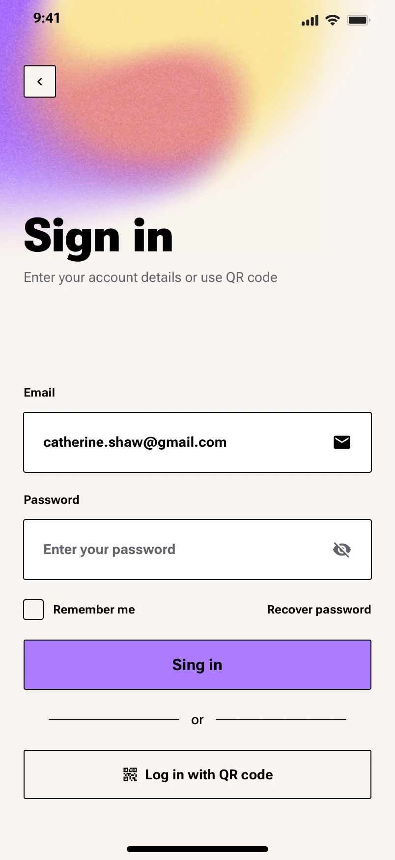 Mobile onboarding design