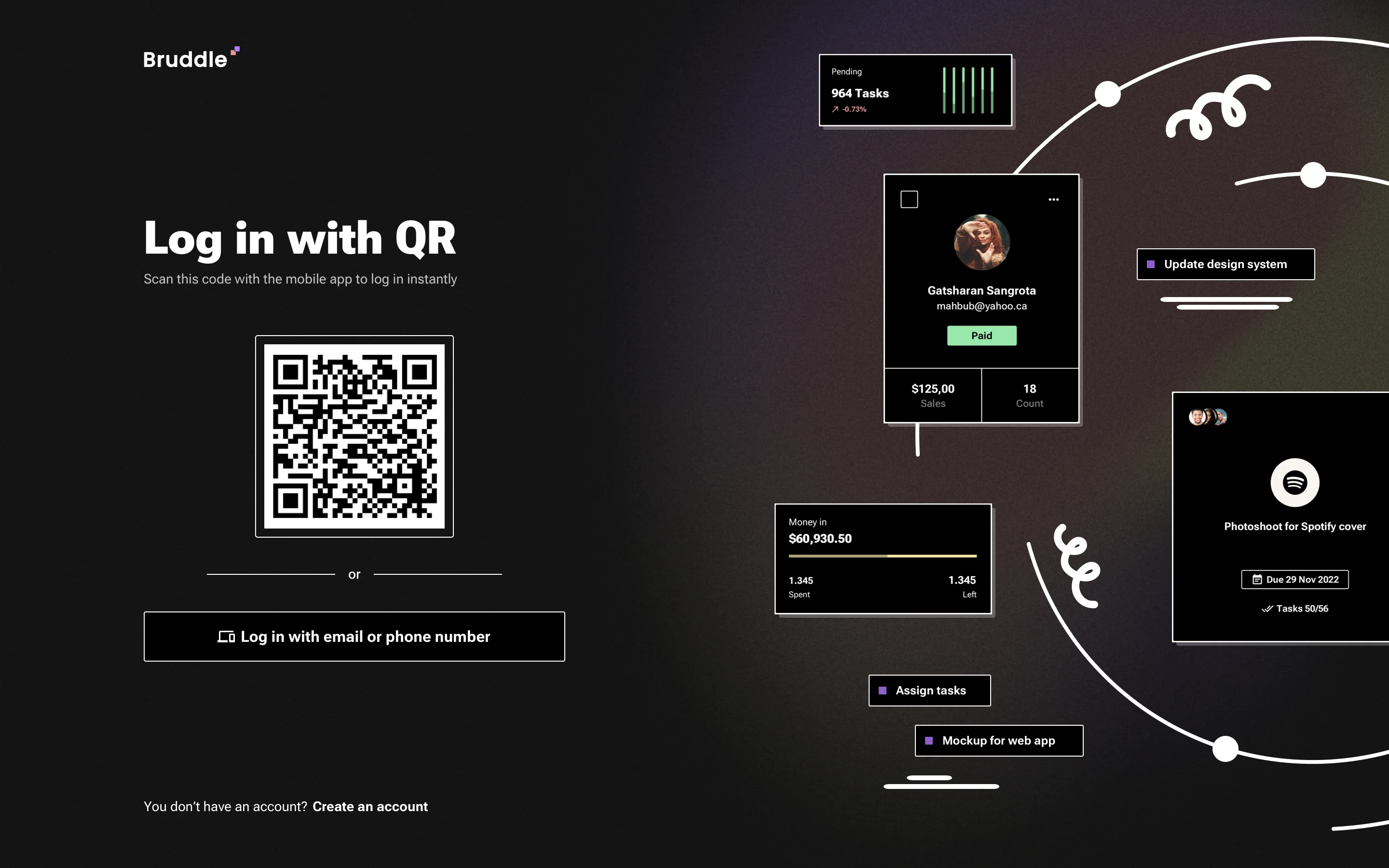 Onboarding page for website