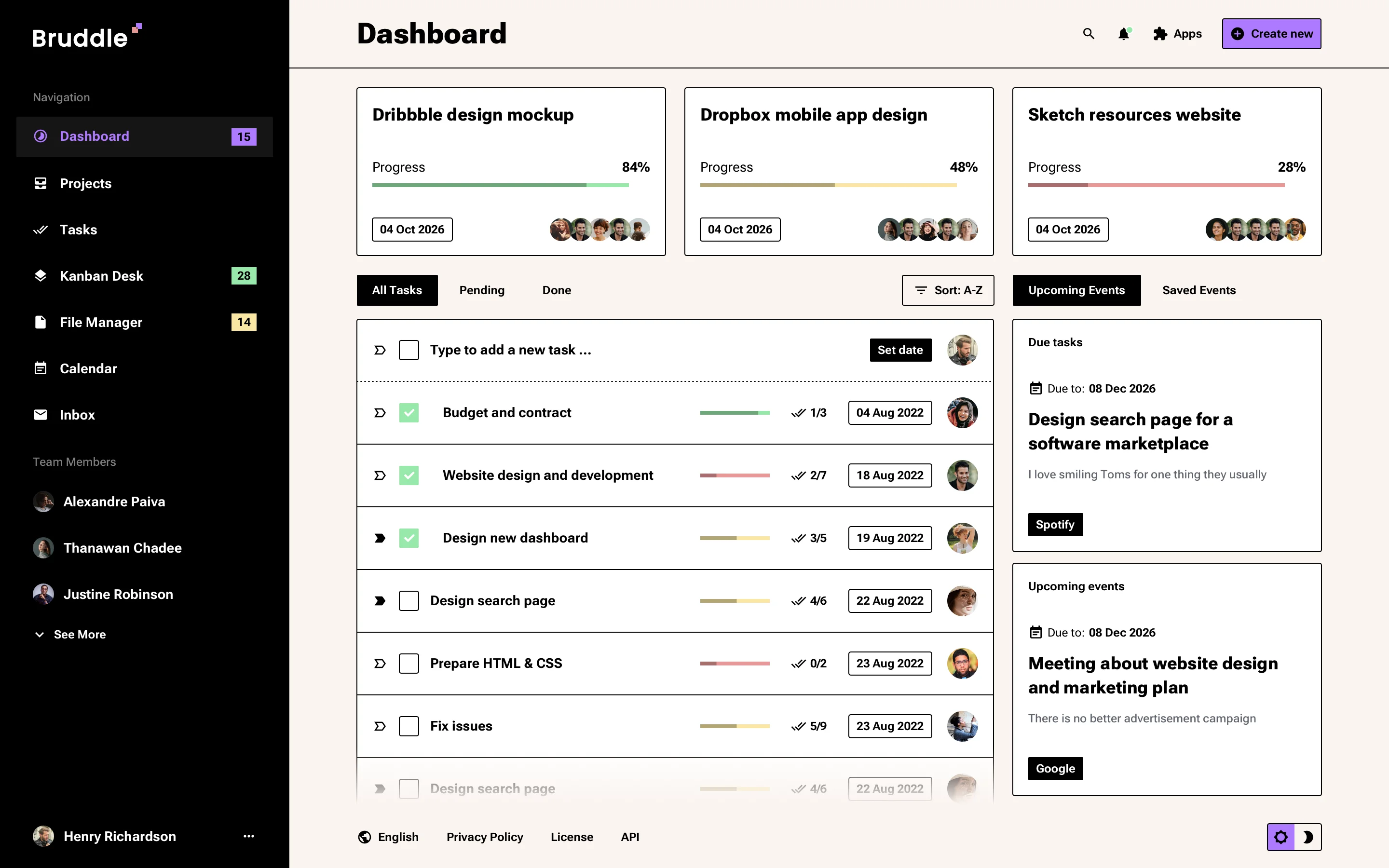 NeoBrutalism Dashboard design