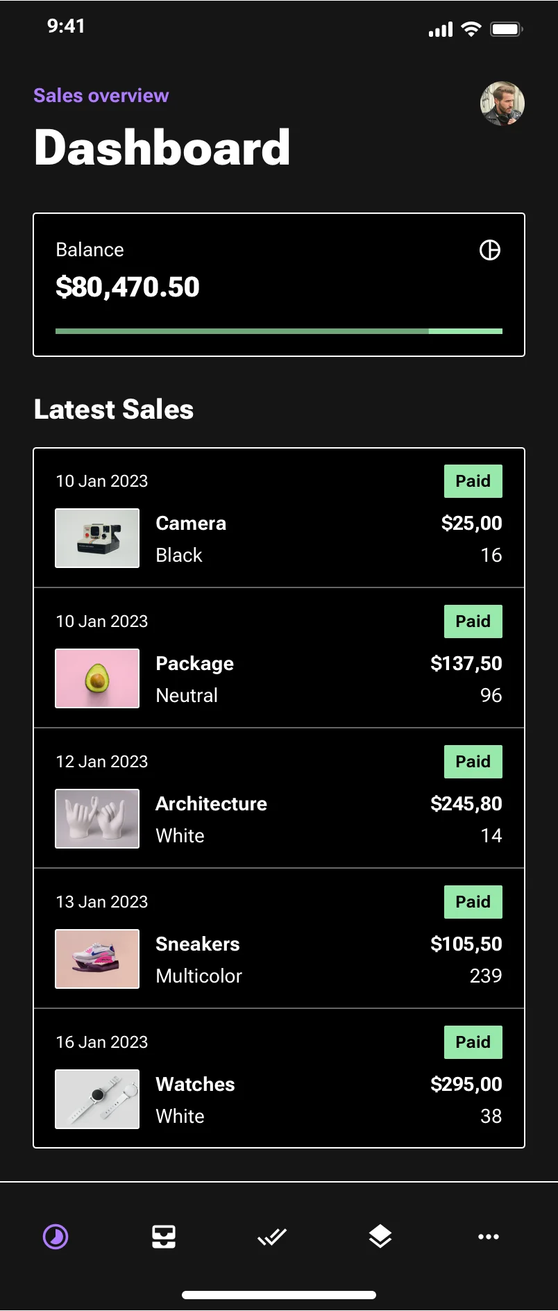 Neo-Brutalism dark UI design
