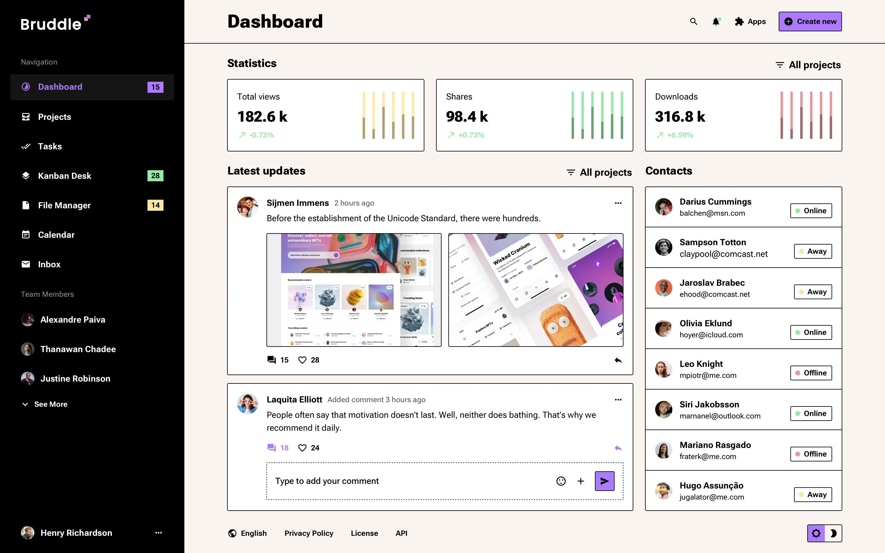 Neo-Brutalism Dashboard design