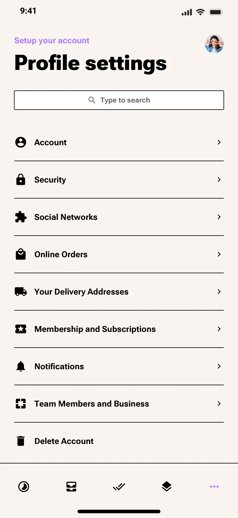 mobile user profile page design