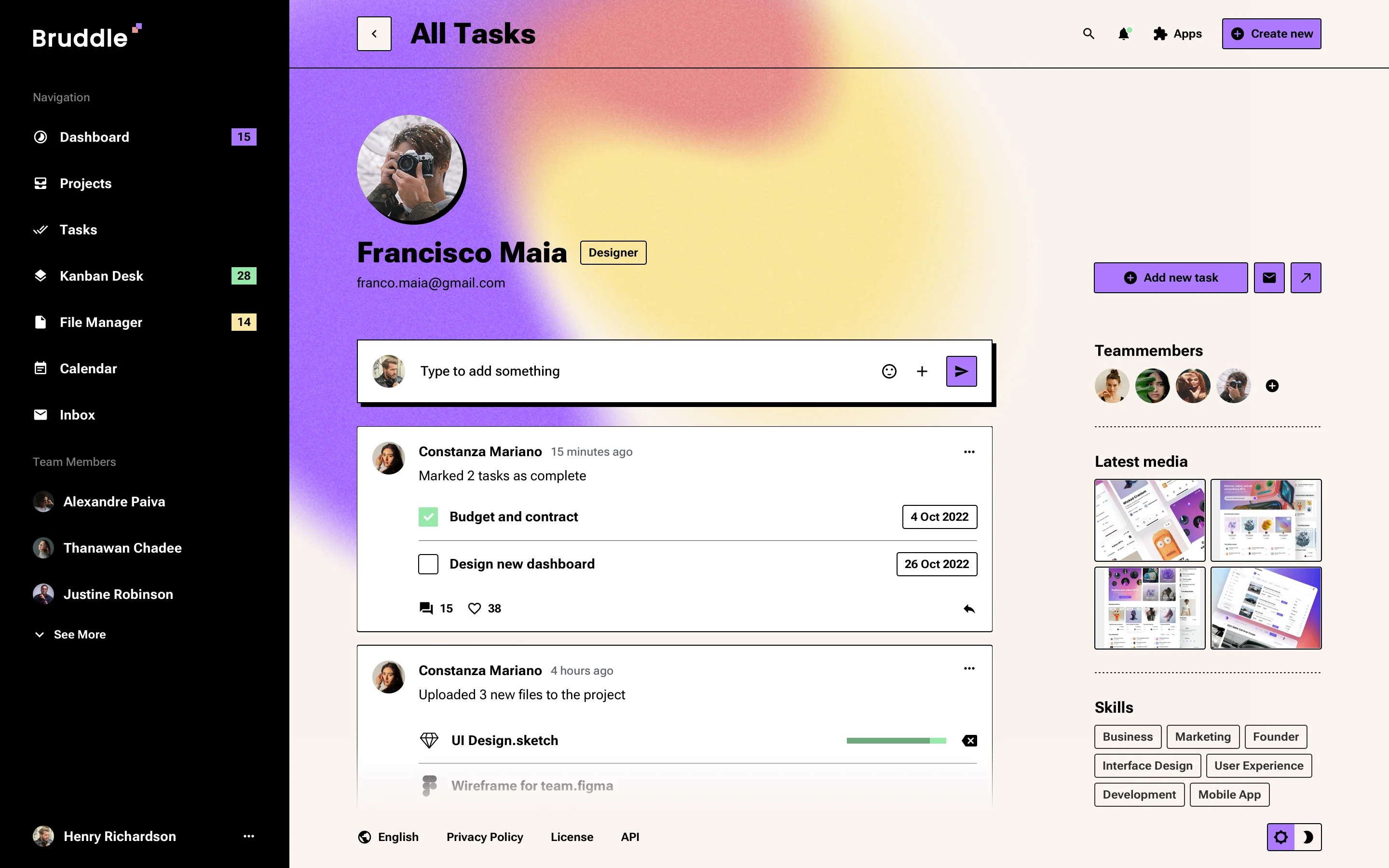 Neo-brutalism user settings UI design