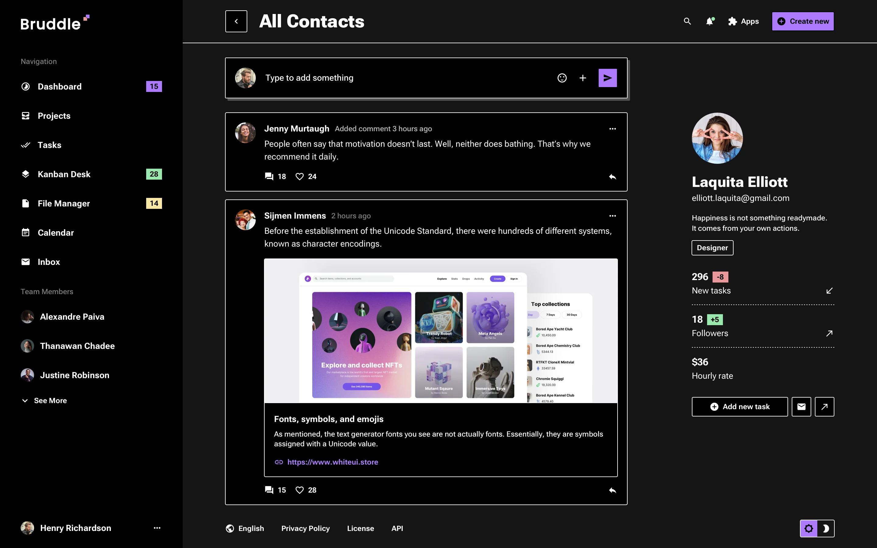 Neo-brutalism user settings page design