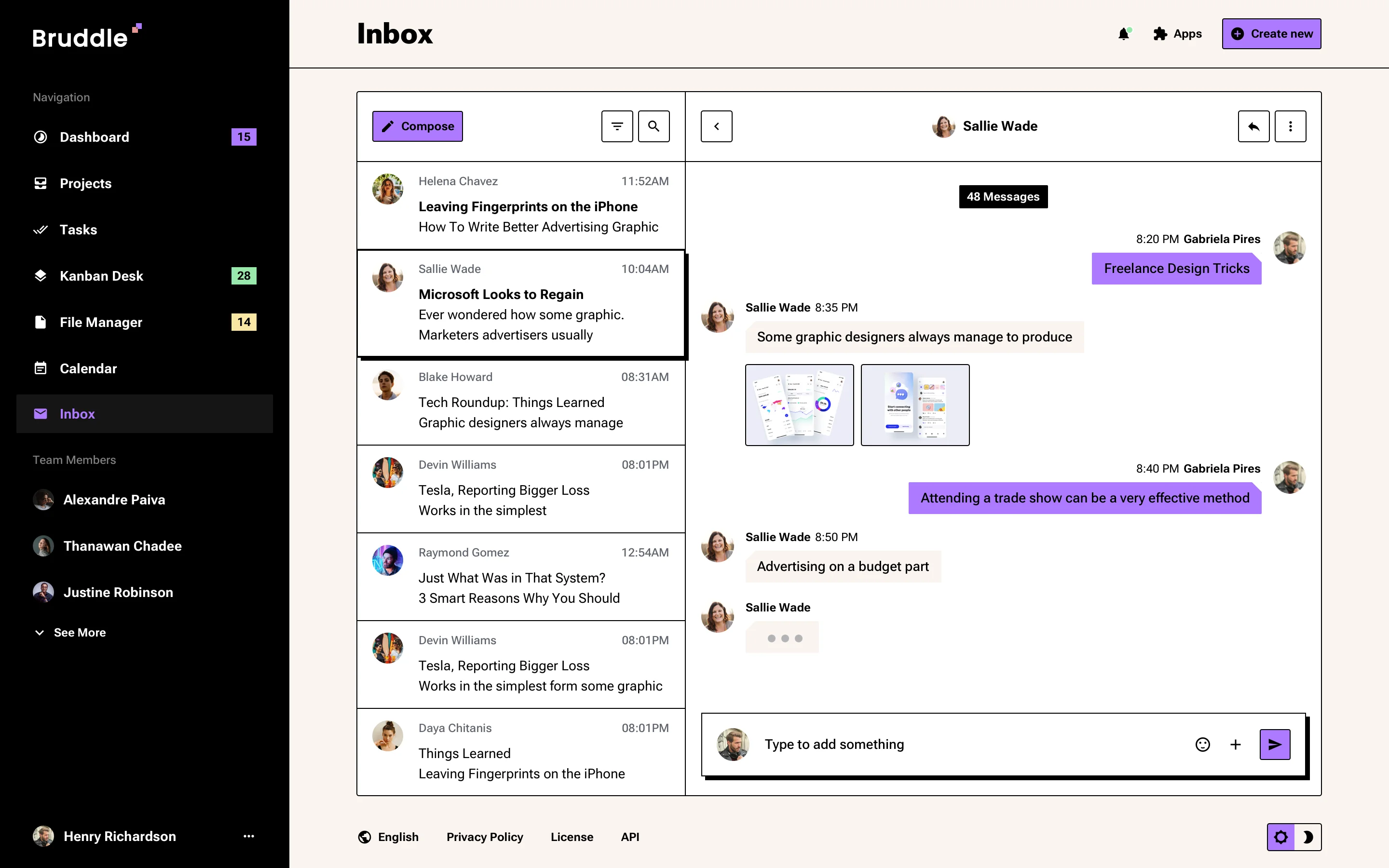 Neo-brutalism mail app design