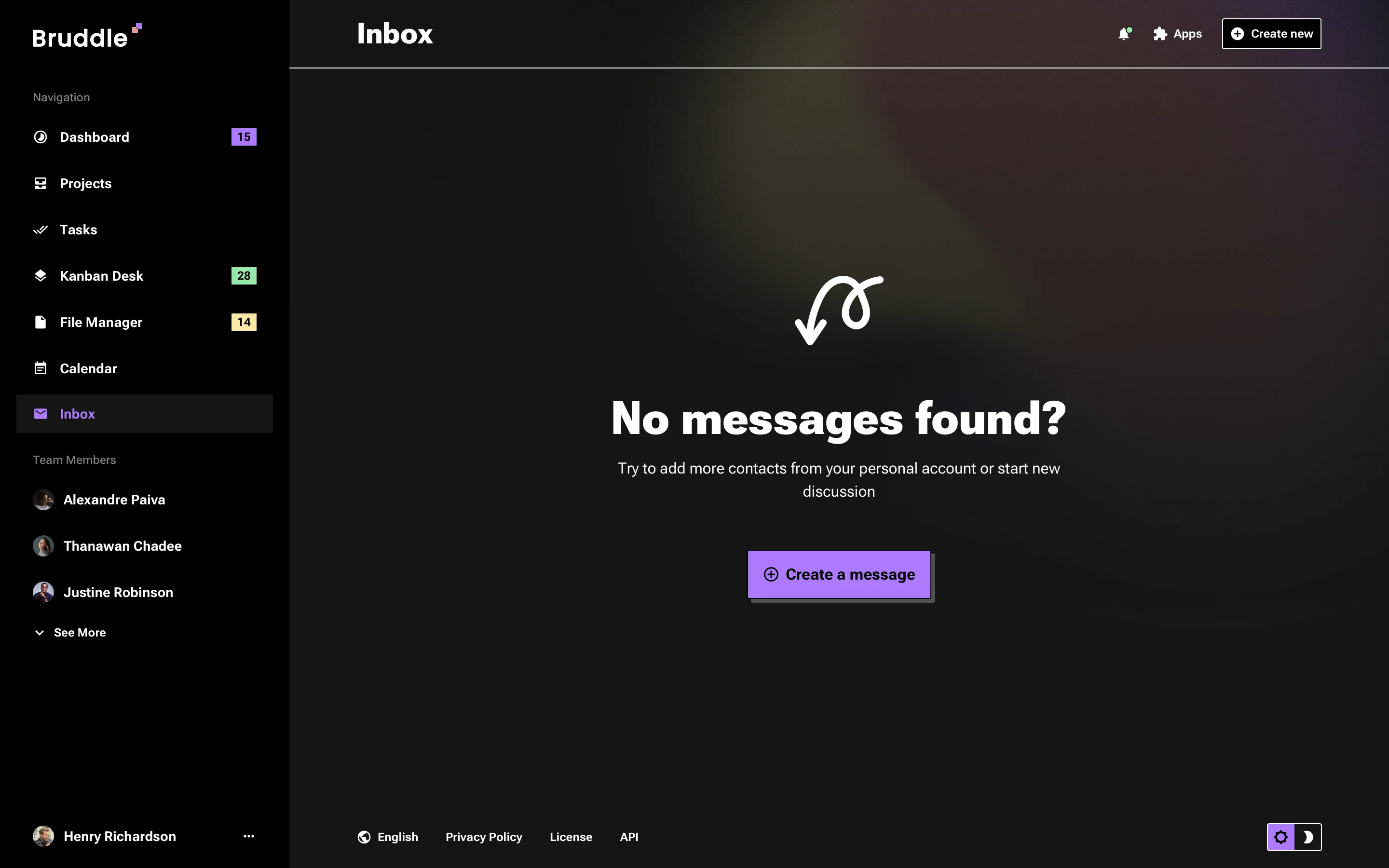Neo-brutalism mail inbox design