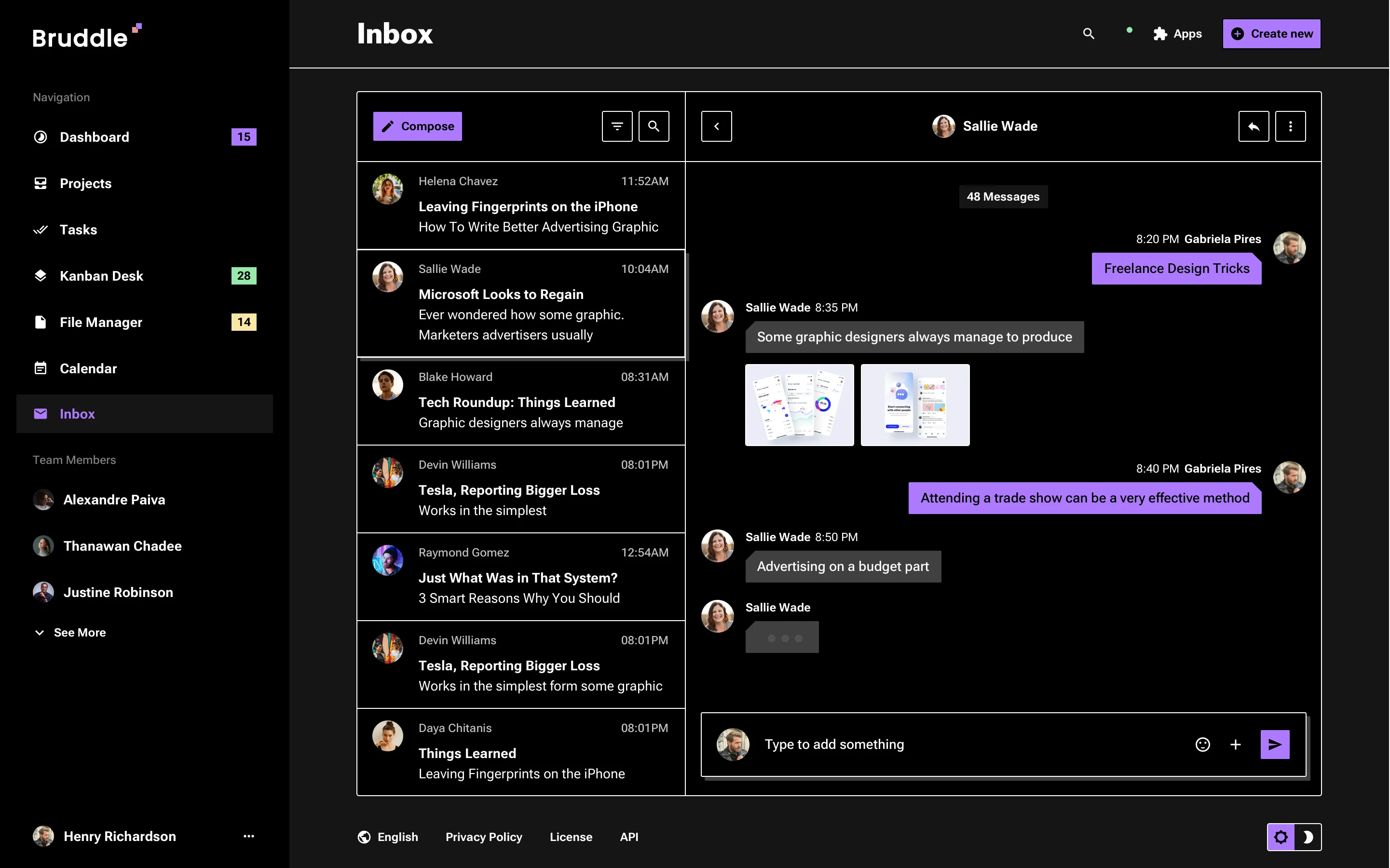 Neo-brutalism messenger app design
