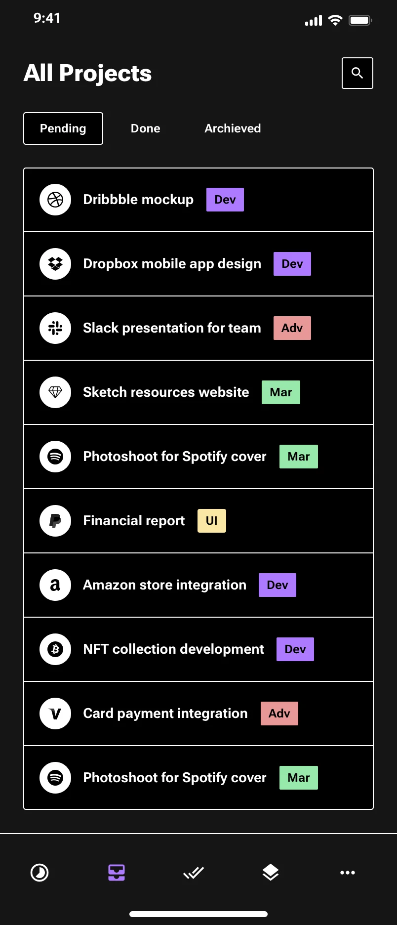 Neo-brutalism productivity app design
