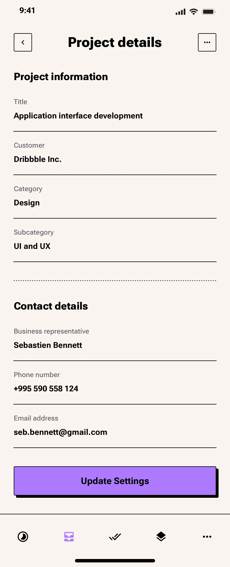 Neo-brutalism productivity app design